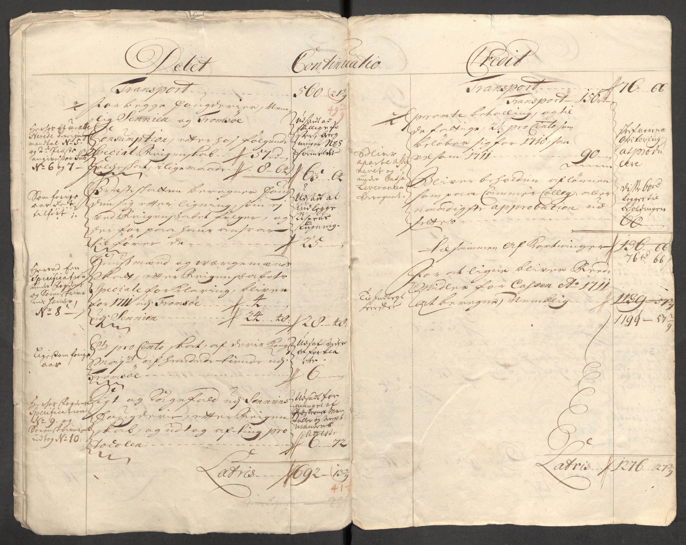 Rentekammeret inntil 1814, Reviderte regnskaper, Fogderegnskap, RA/EA-4092/R68/L4758: Fogderegnskap Senja og Troms, 1711-1712, p. 10