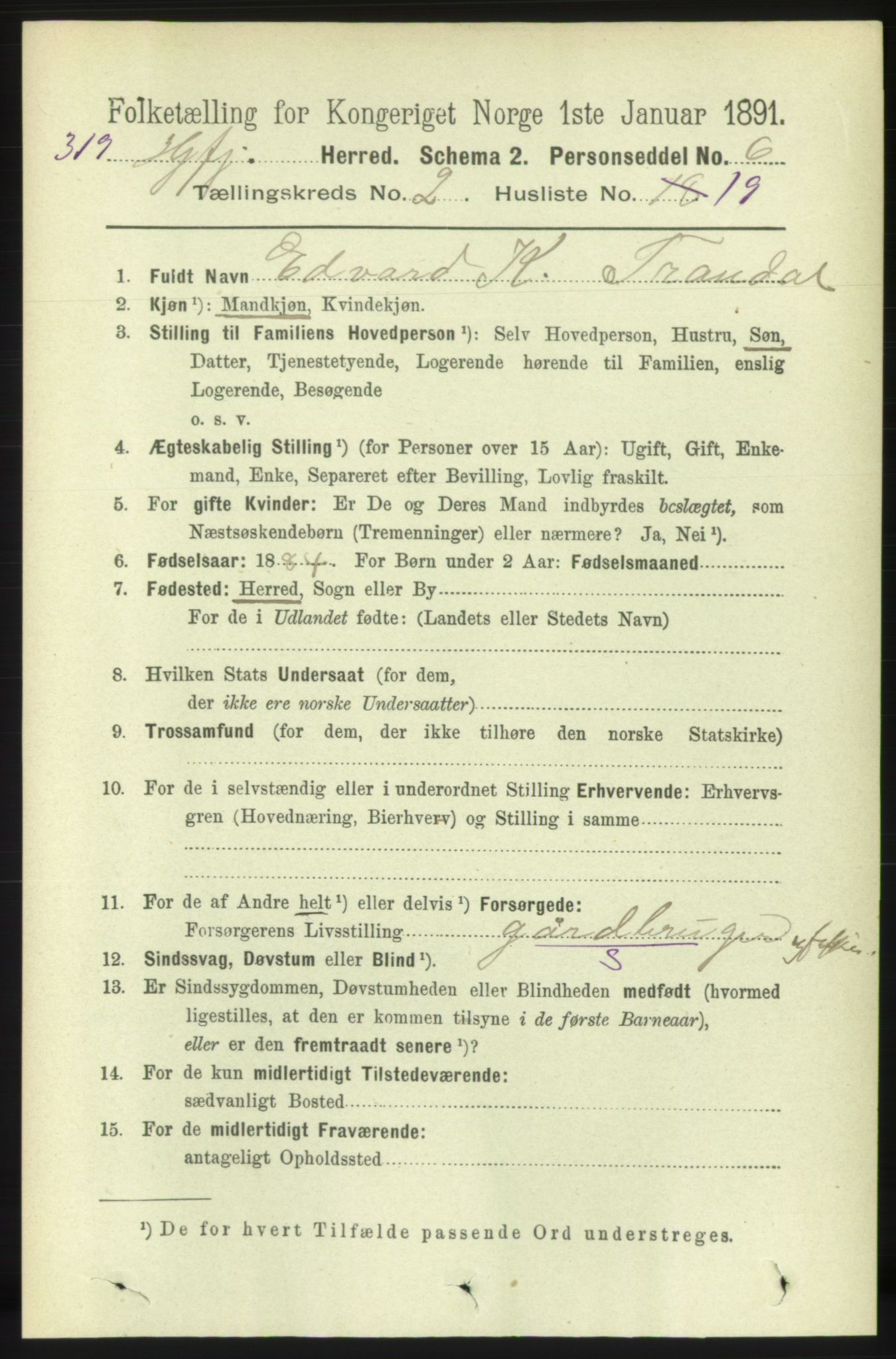 RA, 1891 census for 1522 Hjørundfjord, 1891, p. 389