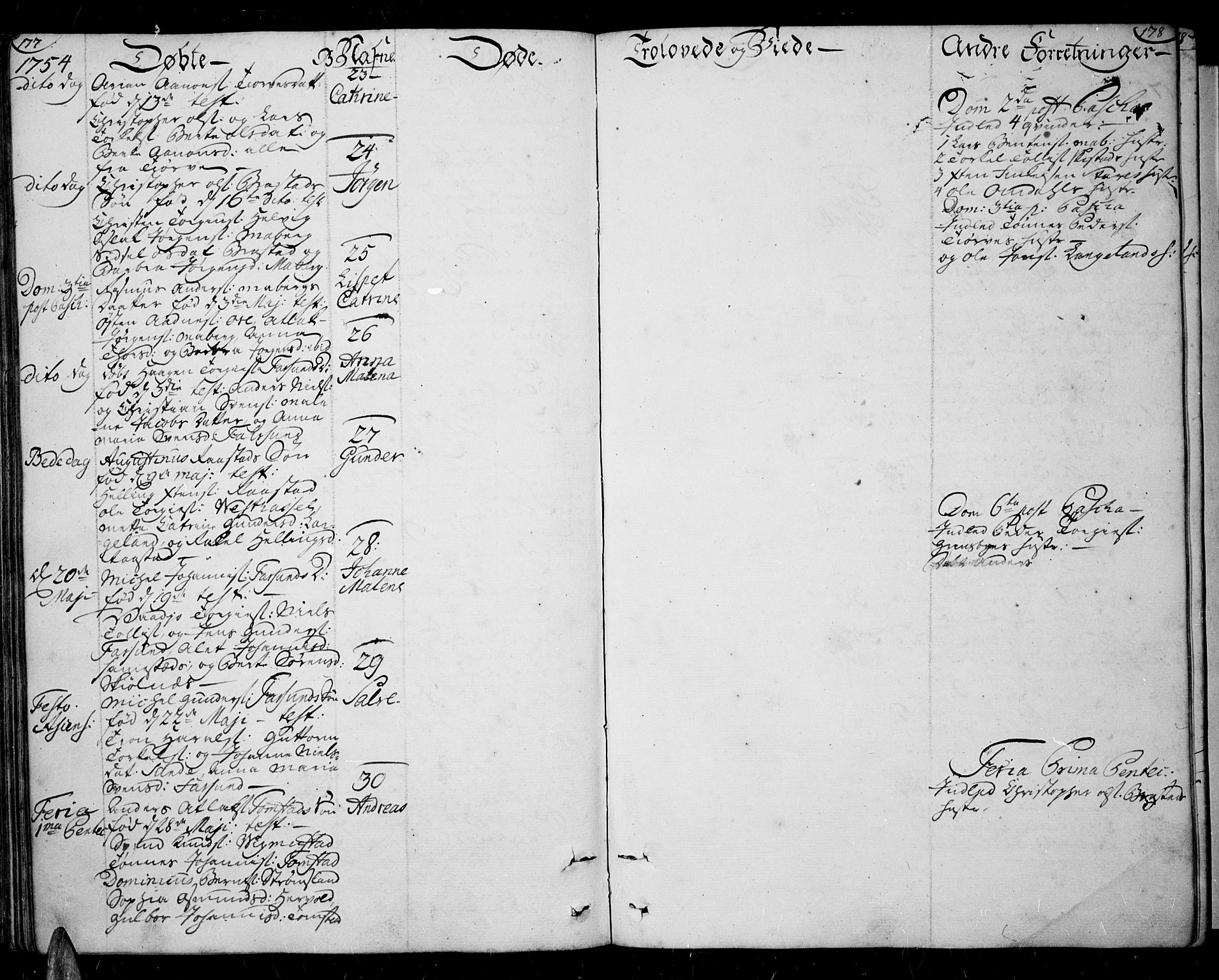 Lista sokneprestkontor, AV/SAK-1111-0027/F/Fa/L0003: Parish register (official) no. A 3 /1, 1743-1767, p. 177-178