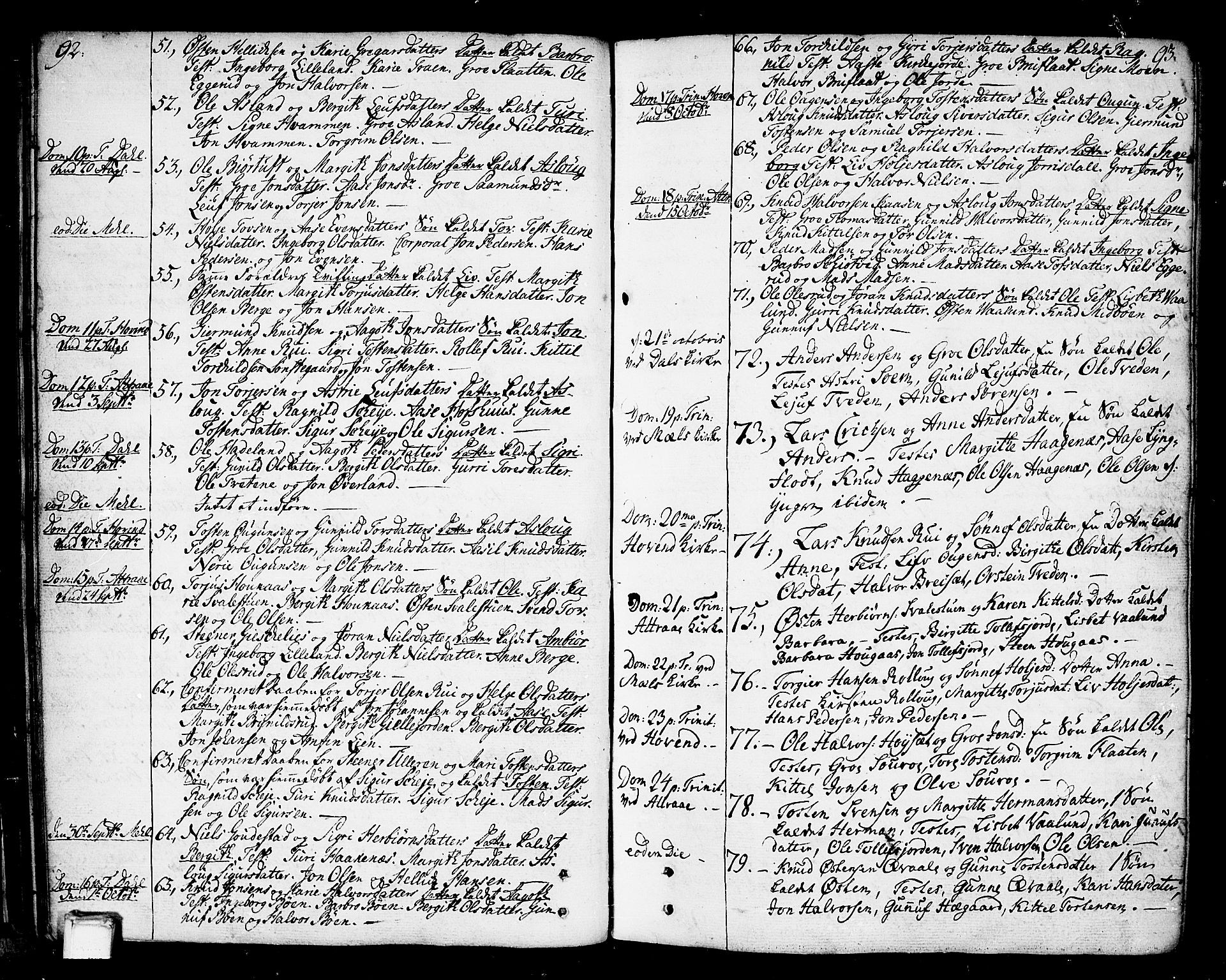 Tinn kirkebøker, SAKO/A-308/F/Fa/L0002: Parish register (official) no. I 2, 1757-1810, p. 92-93