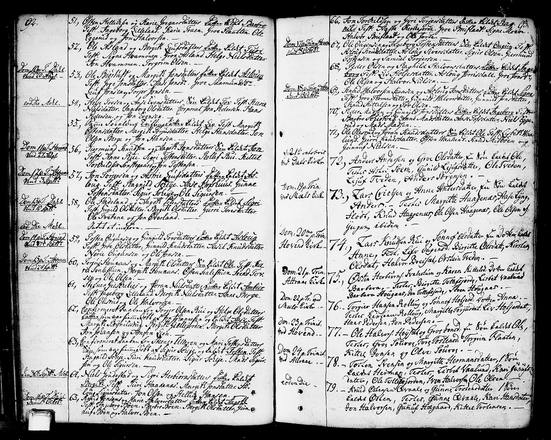 Tinn kirkebøker, AV/SAKO-A-308/F/Fa/L0002: Parish register (official) no. I 2, 1757-1810, p. 92-93