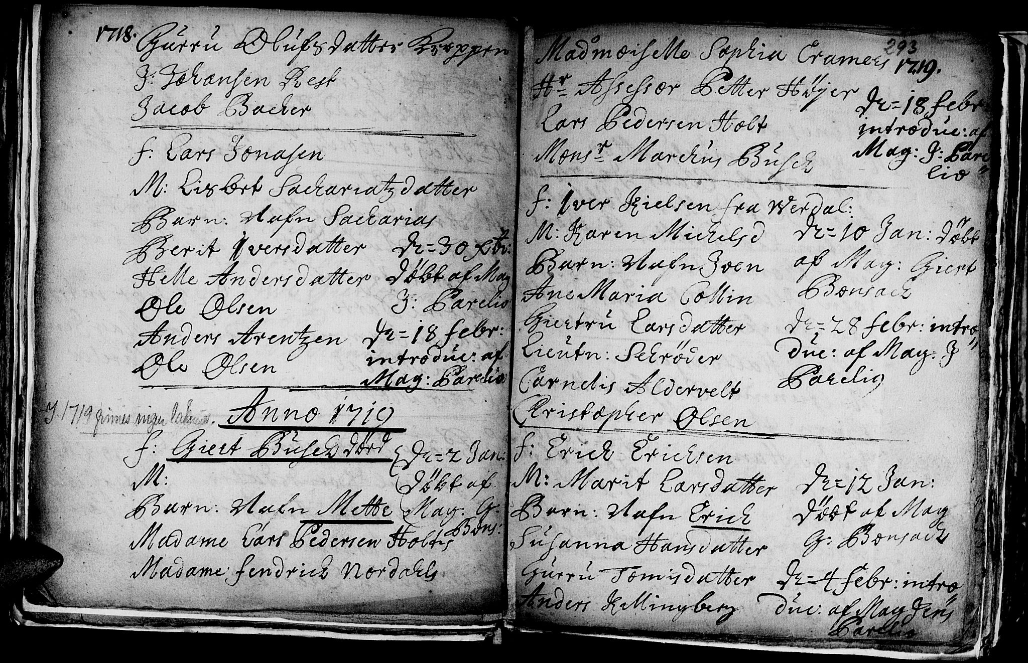 Ministerialprotokoller, klokkerbøker og fødselsregistre - Sør-Trøndelag, SAT/A-1456/601/L0035: Parish register (official) no. 601A03, 1713-1728, p. 293