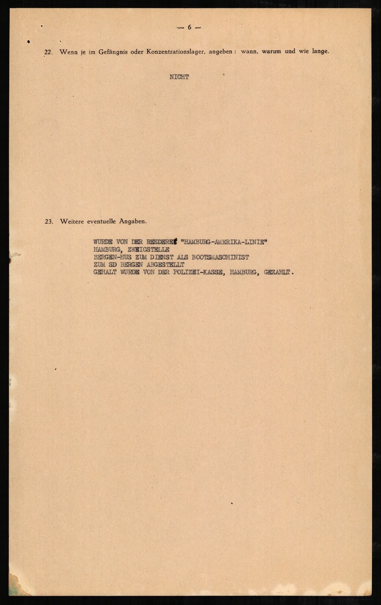 Forsvaret, Forsvarets overkommando II, AV/RA-RAFA-3915/D/Db/L0001: CI Questionaires. Tyske okkupasjonsstyrker i Norge. Tyskere., 1945-1946, p. 272