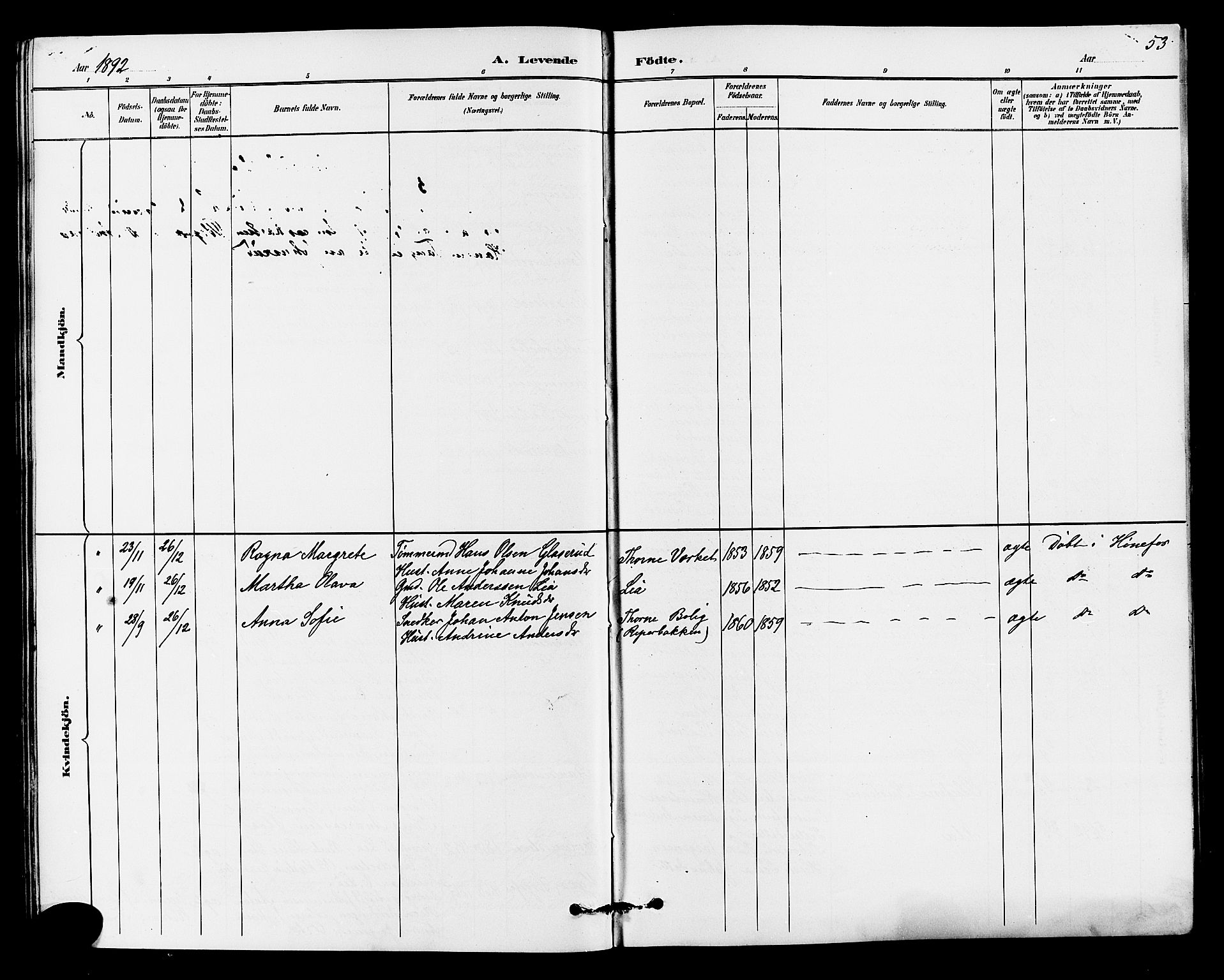 Norderhov kirkebøker, SAKO/A-237/G/Ga/L0008: Parish register (copy) no. I 8, 1887-1912, p. 53