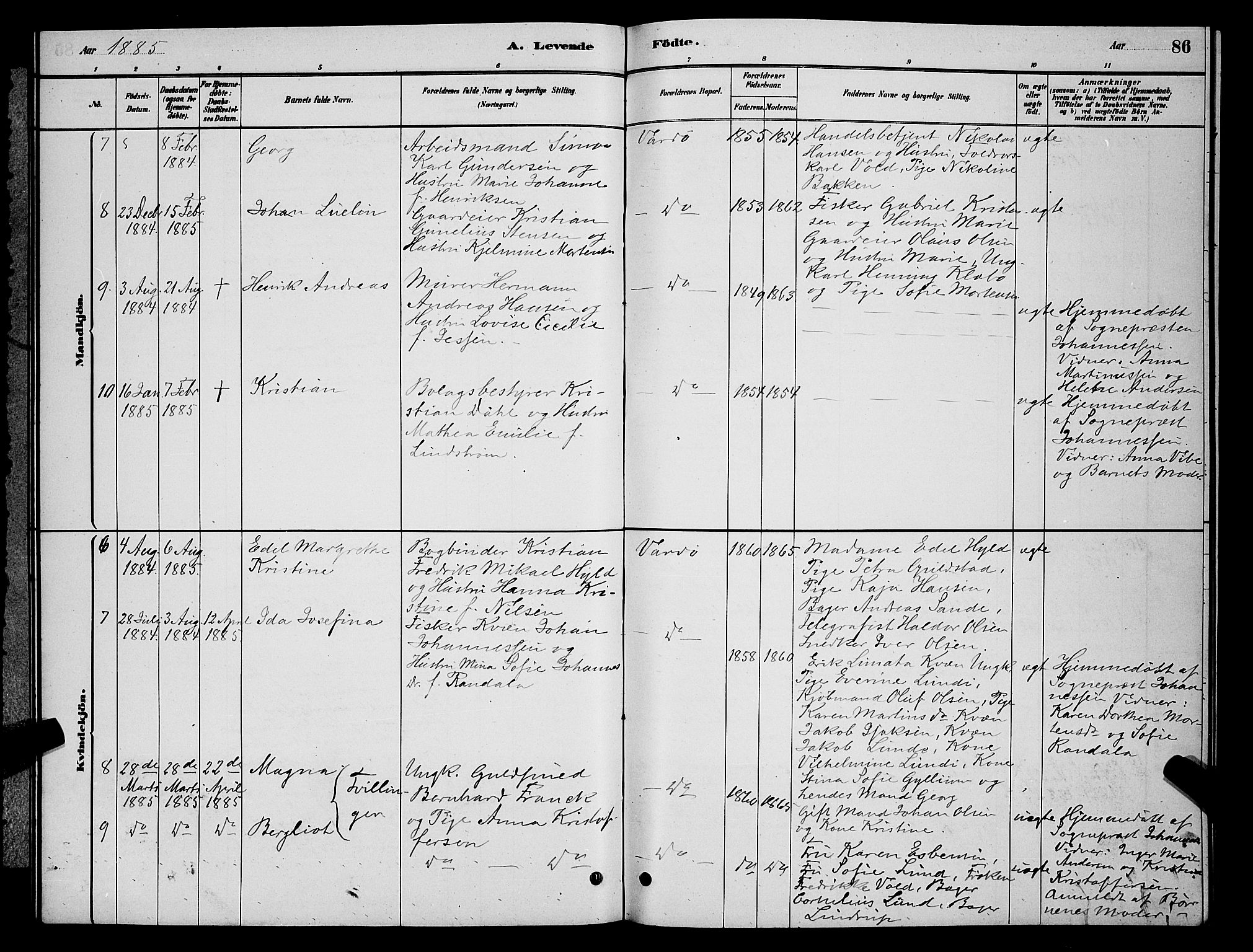 Vardø sokneprestkontor, AV/SATØ-S-1332/H/Hb/L0004klokker: Parish register (copy) no. 4, 1879-1887, p. 86