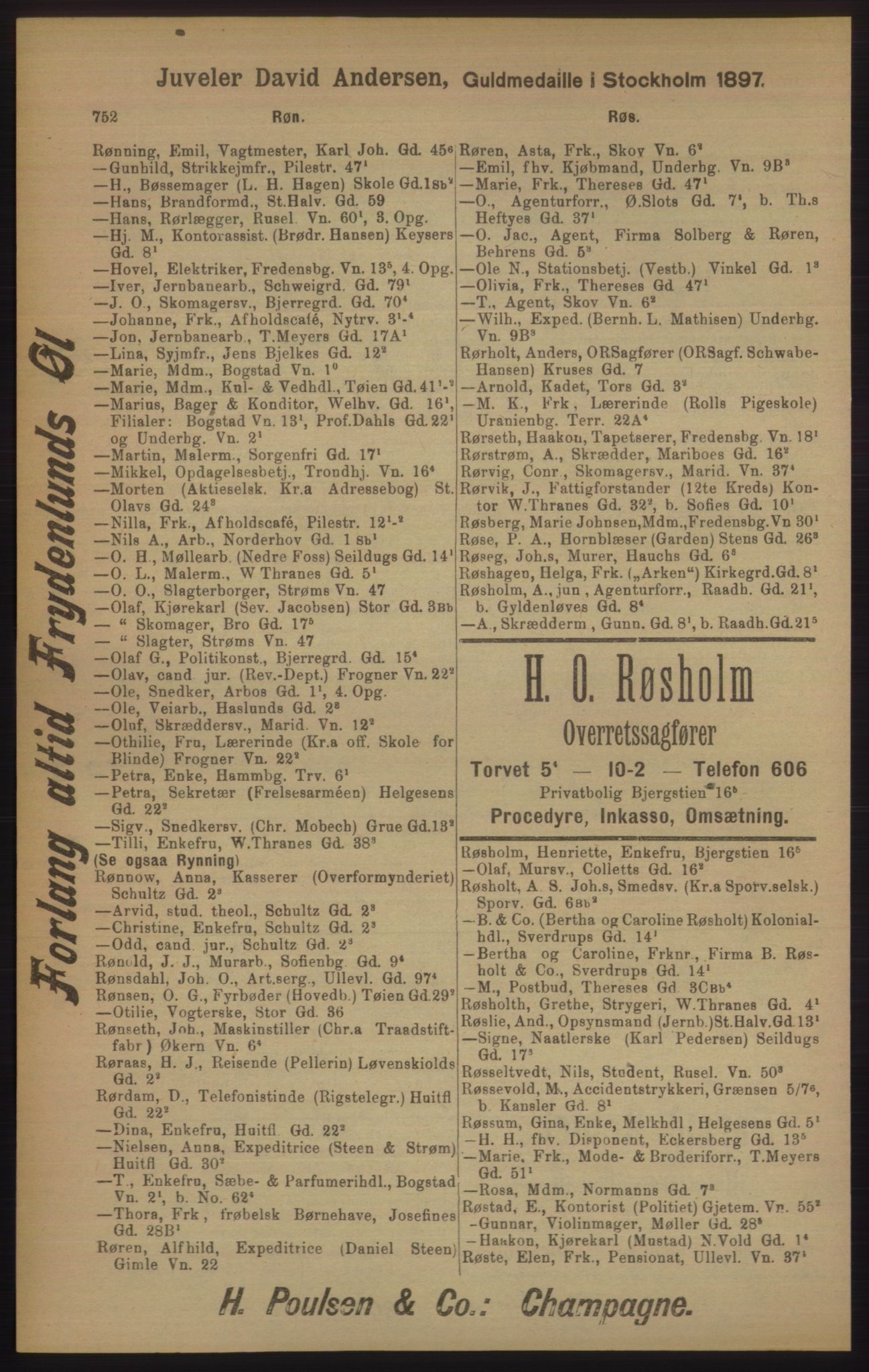 Kristiania/Oslo adressebok, PUBL/-, 1905, p. 752