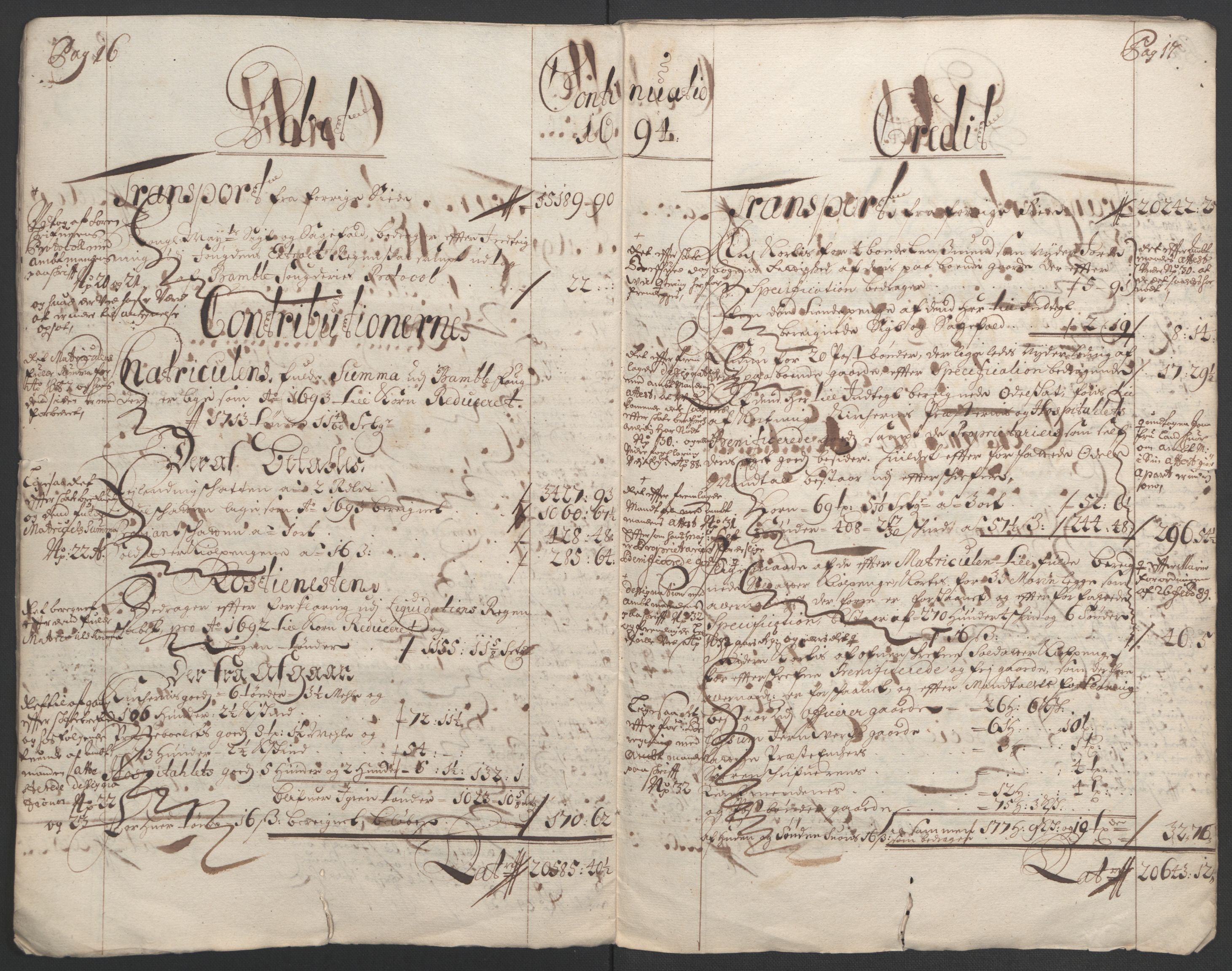 Rentekammeret inntil 1814, Reviderte regnskaper, Fogderegnskap, AV/RA-EA-4092/R36/L2092: Fogderegnskap Øvre og Nedre Telemark og Bamble, 1694, p. 11