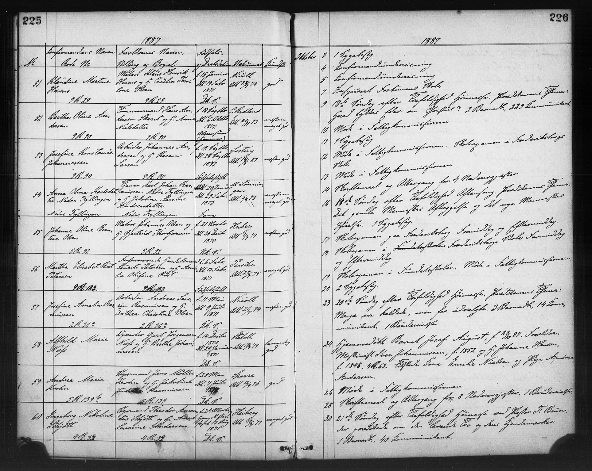 Nykirken Sokneprestembete, SAB/A-77101/H/Haa/L0065: Curate's parish register no. A 2, 1876-1897, p. 225-226