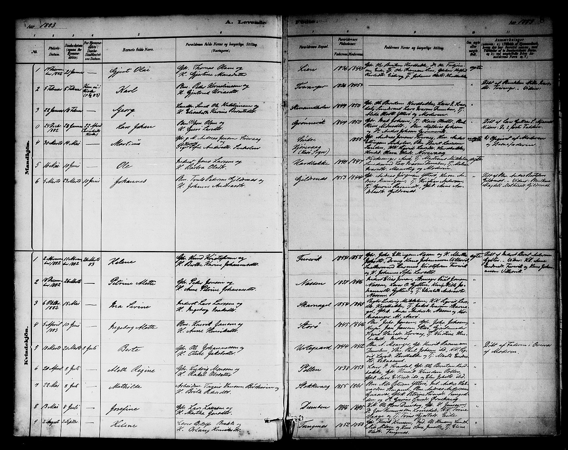 Solund sokneprestembete, AV/SAB-A-81401: Parish register (official) no. A 1, 1881-1902, p. 8