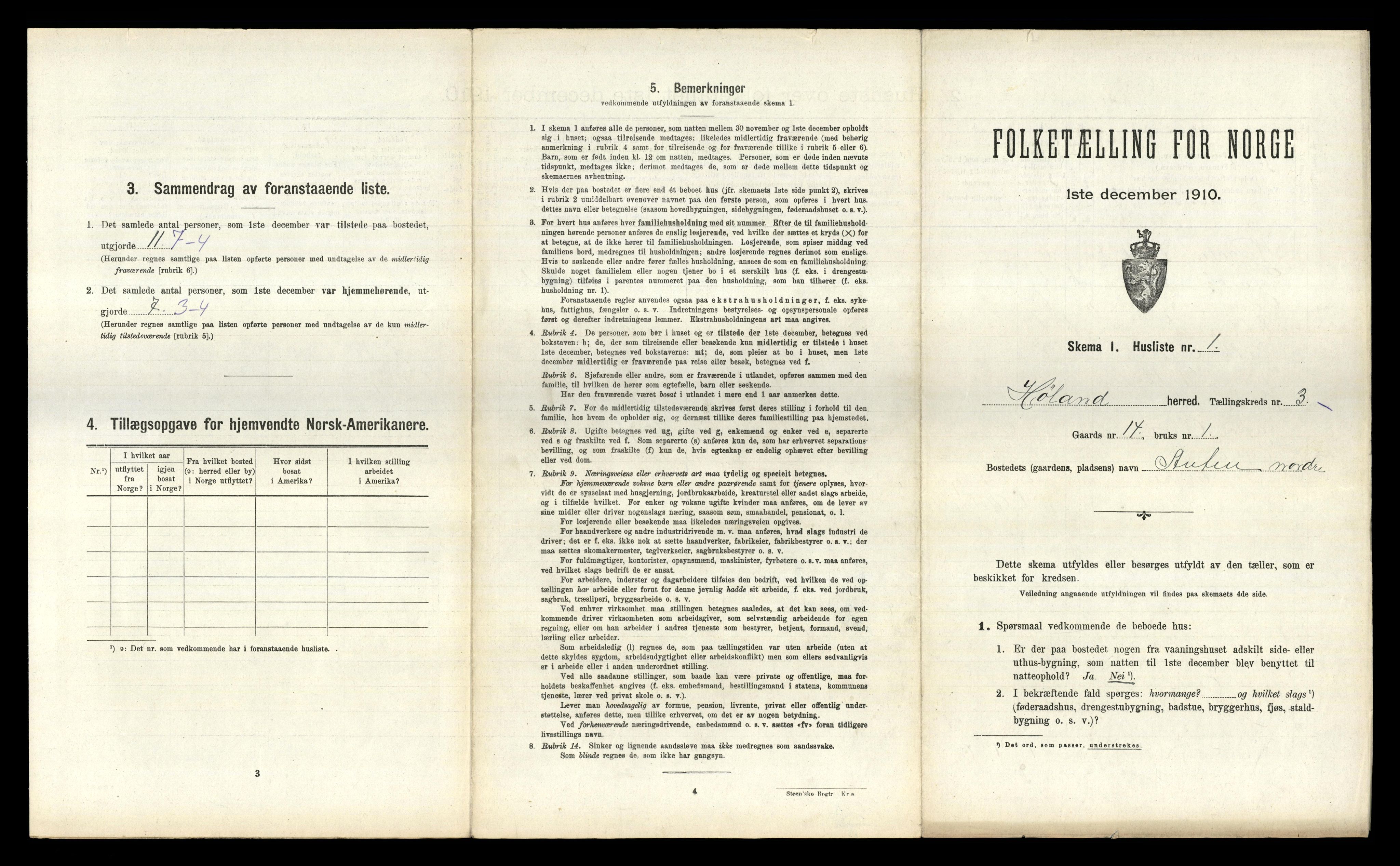 RA, 1910 census for Høland, 1910, p. 505