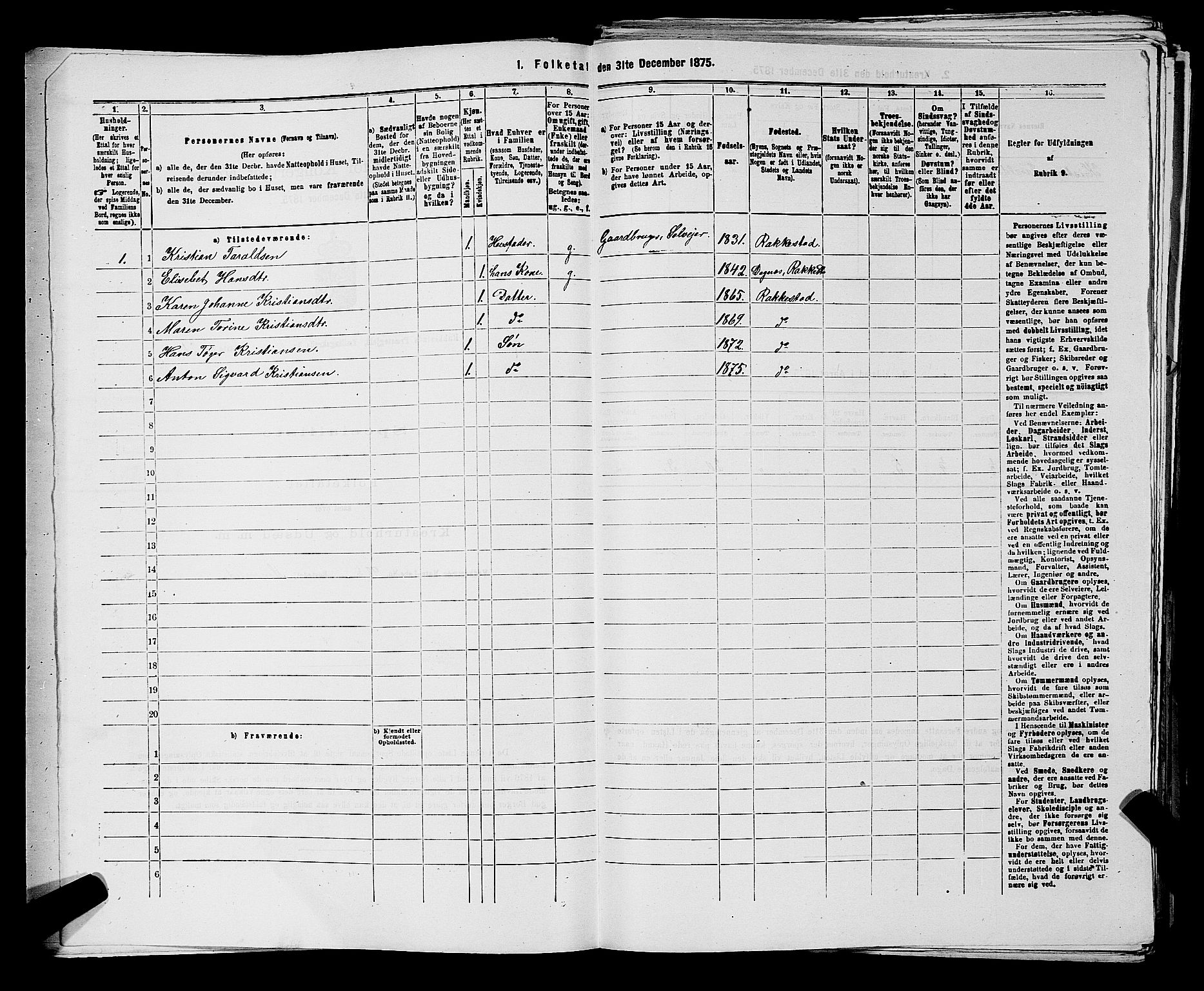 RA, 1875 census for 0128P Rakkestad, 1875, p. 743