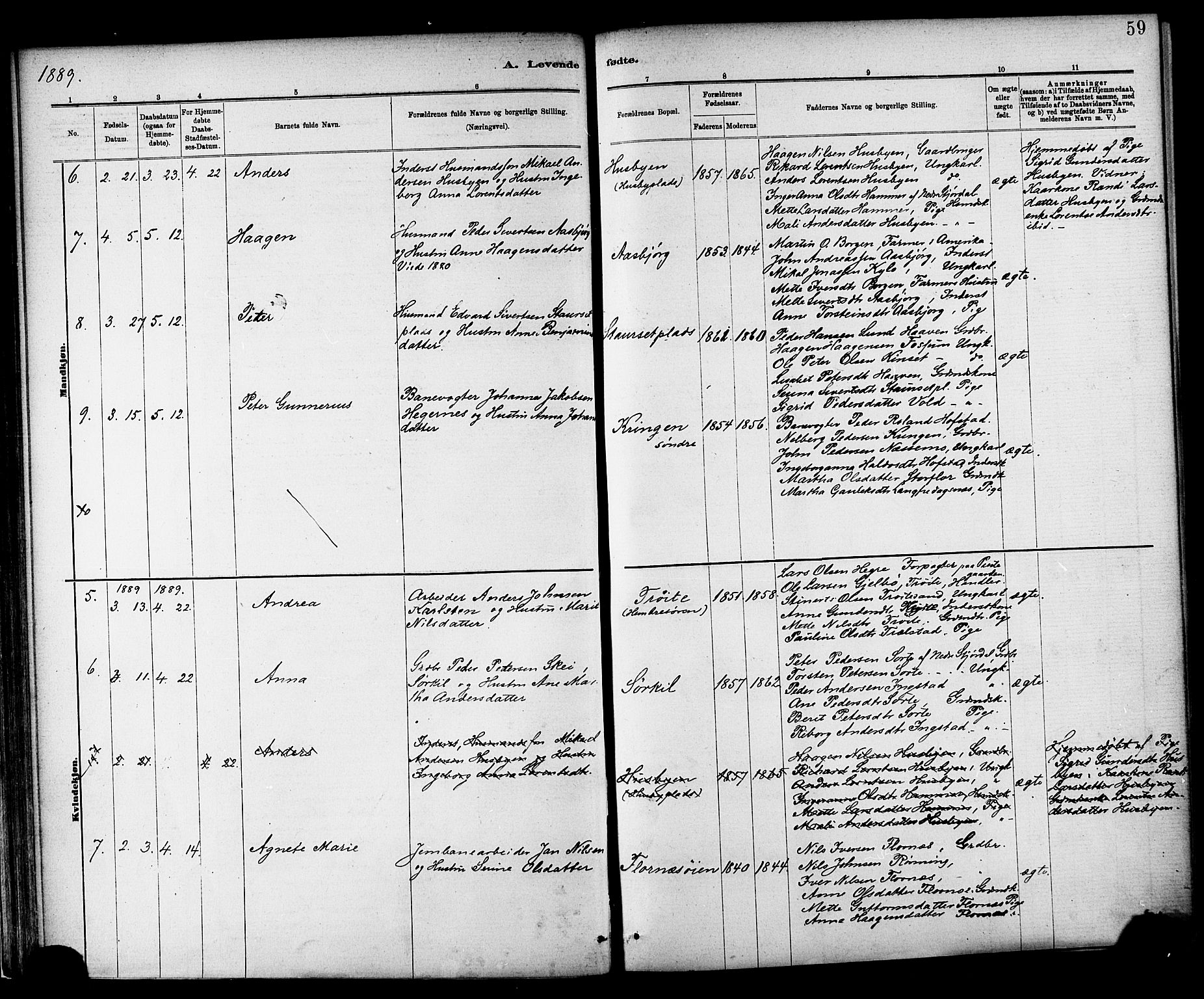 Ministerialprotokoller, klokkerbøker og fødselsregistre - Nord-Trøndelag, SAT/A-1458/703/L0030: Parish register (official) no. 703A03, 1880-1892, p. 59