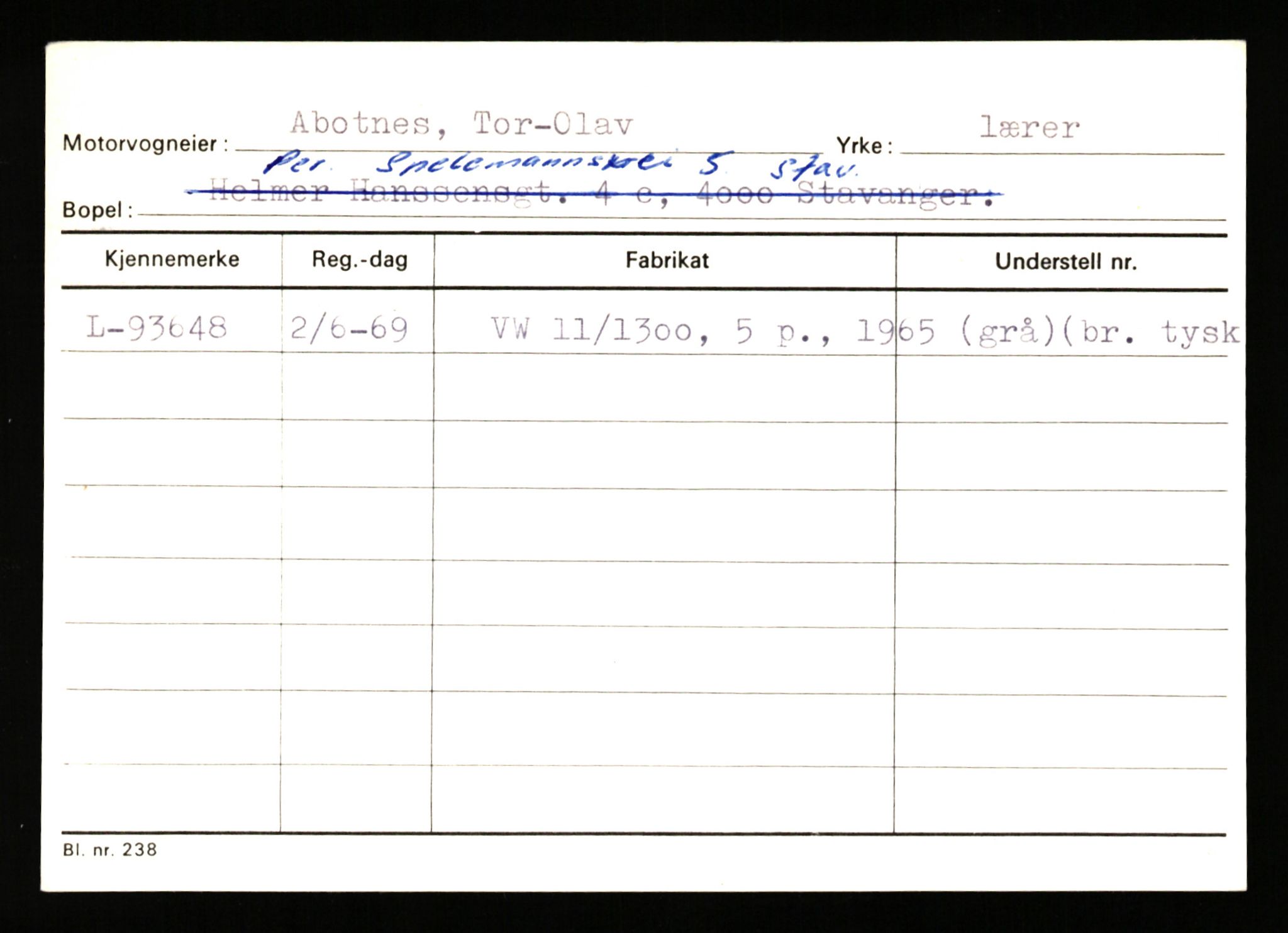 Stavanger trafikkstasjon, AV/SAST-A-101942/0/H/L0001: Abarbanell - Askerud, 1930-1971, p. 39