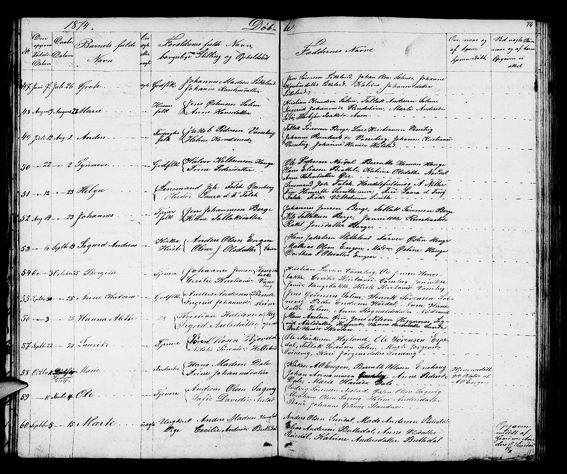 Fjaler sokneprestembete, SAB/A-79801/H/Hab/Habc/L0001: Parish register (copy) no. C 1, 1852-1878, p. 75