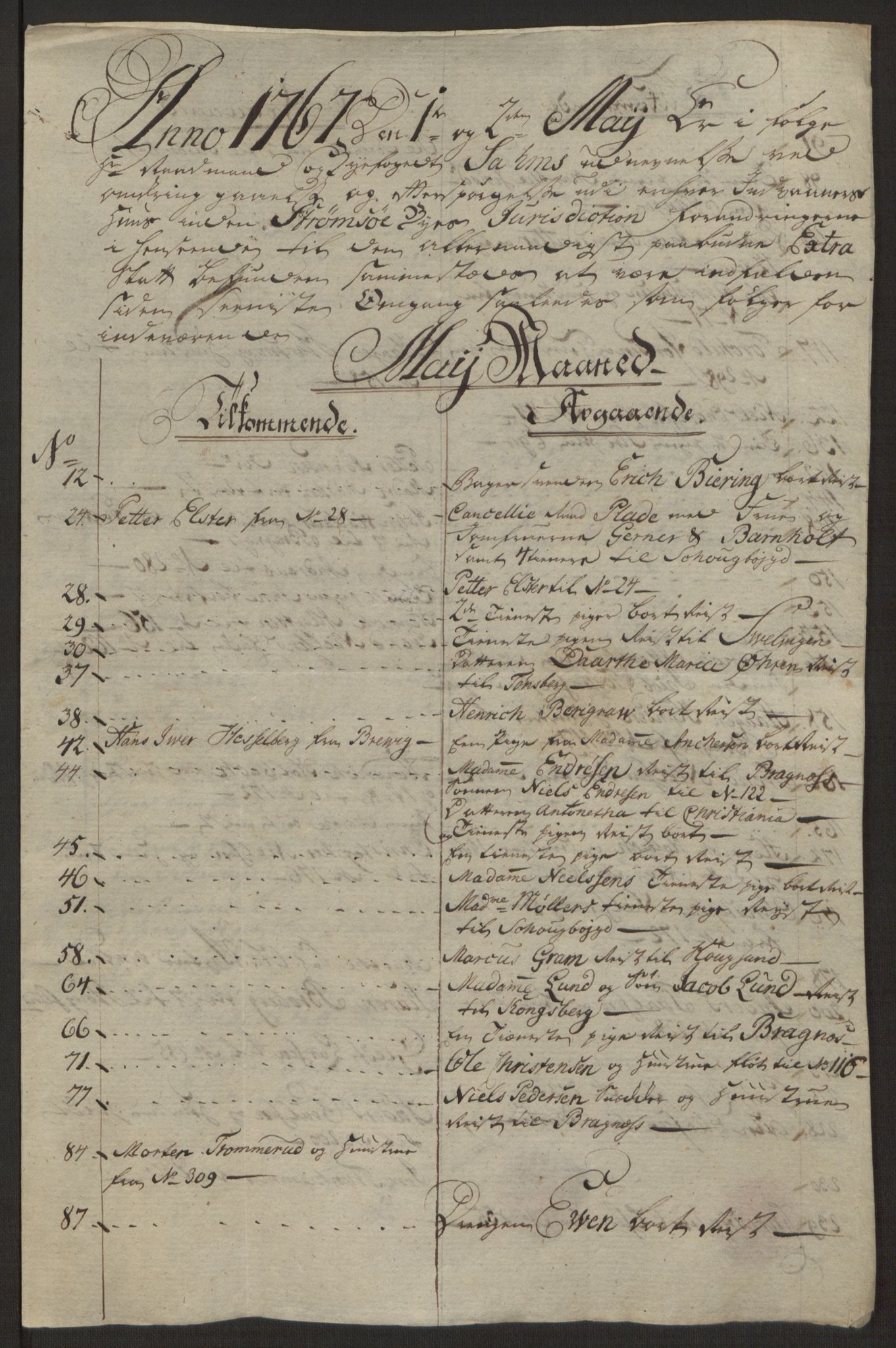 Rentekammeret inntil 1814, Reviderte regnskaper, Byregnskaper, AV/RA-EA-4066/R/Rg/L0144/0001: [G4] Kontribusjonsregnskap / Ekstraskatt, 1762-1767, p. 517