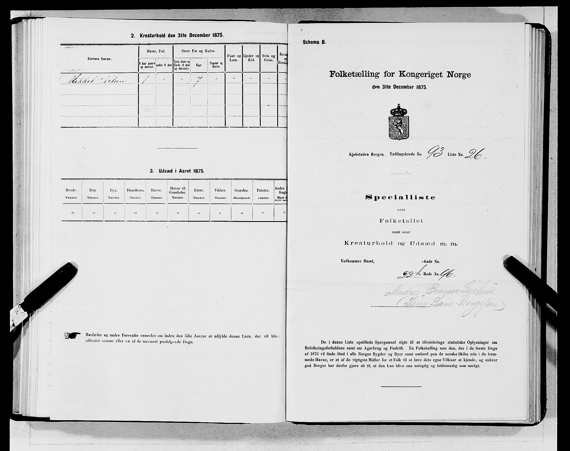 SAB, 1875 census for 1301 Bergen, 1875, p. 5050