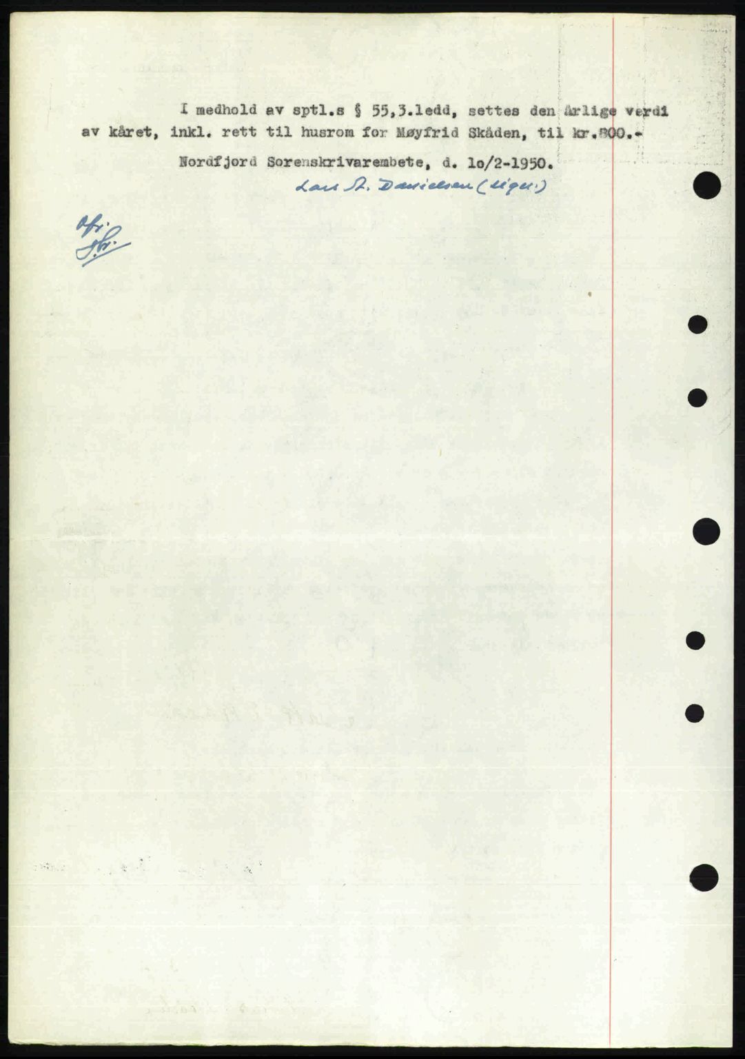 Nordfjord sorenskriveri, SAB/A-2801/02/02b/02bj/L0016a: Mortgage book no. A16 I, 1949-1950, Diary no: : 233/1950