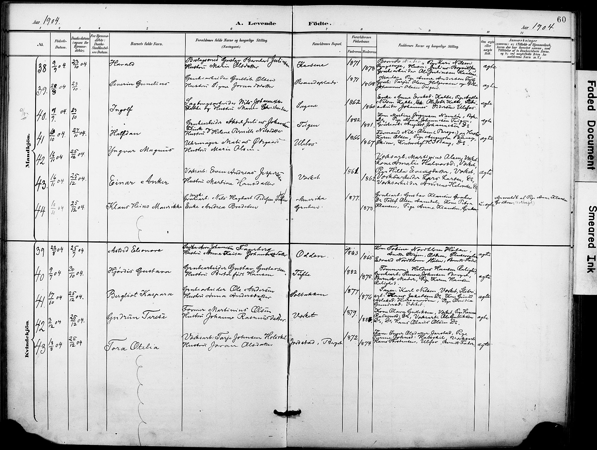 Holla kirkebøker, SAKO/A-272/F/Fa/L0010: Parish register (official) no. 10, 1897-1907, p. 60