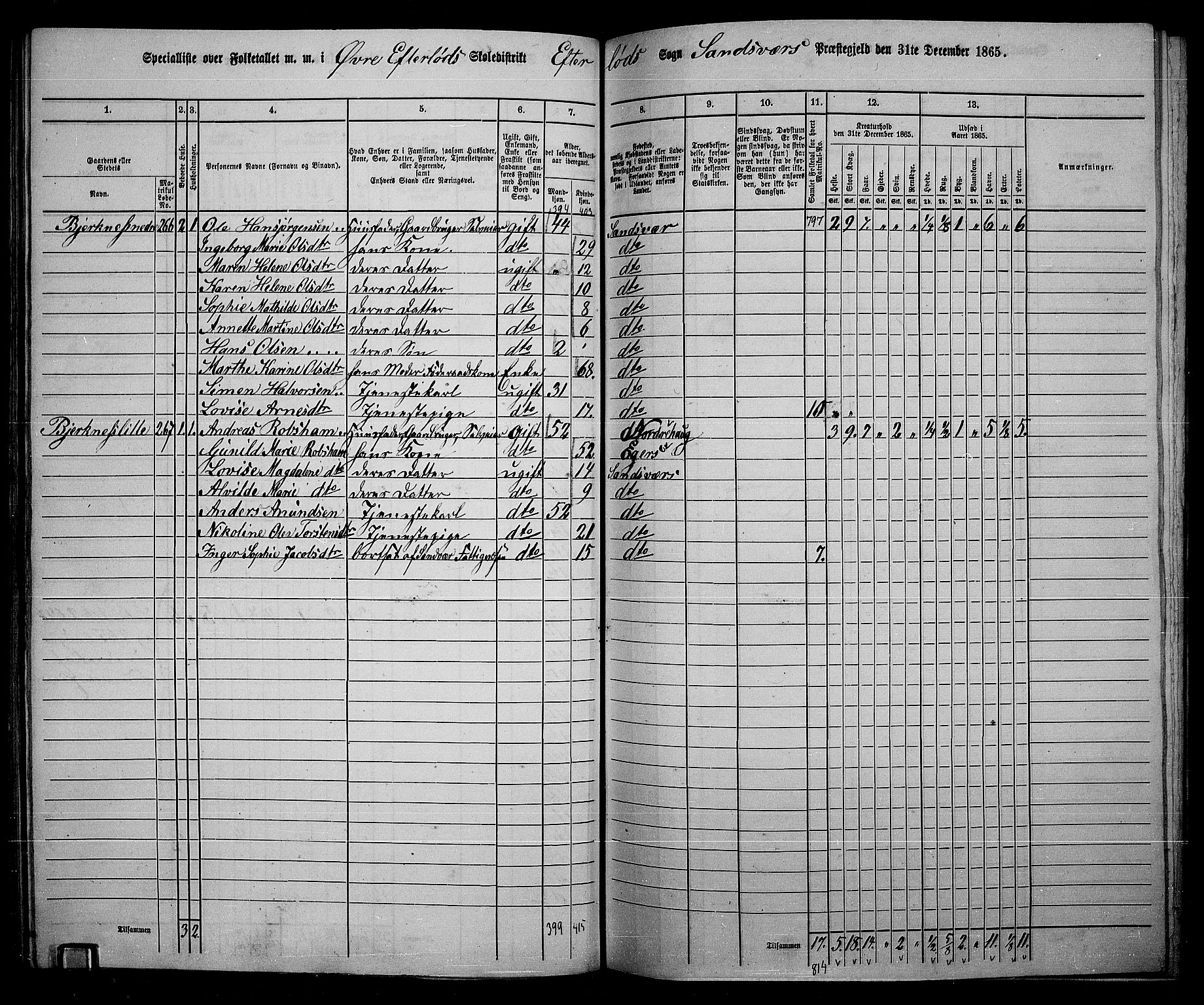 RA, 1865 census for Sandsvær, 1865, p. 117