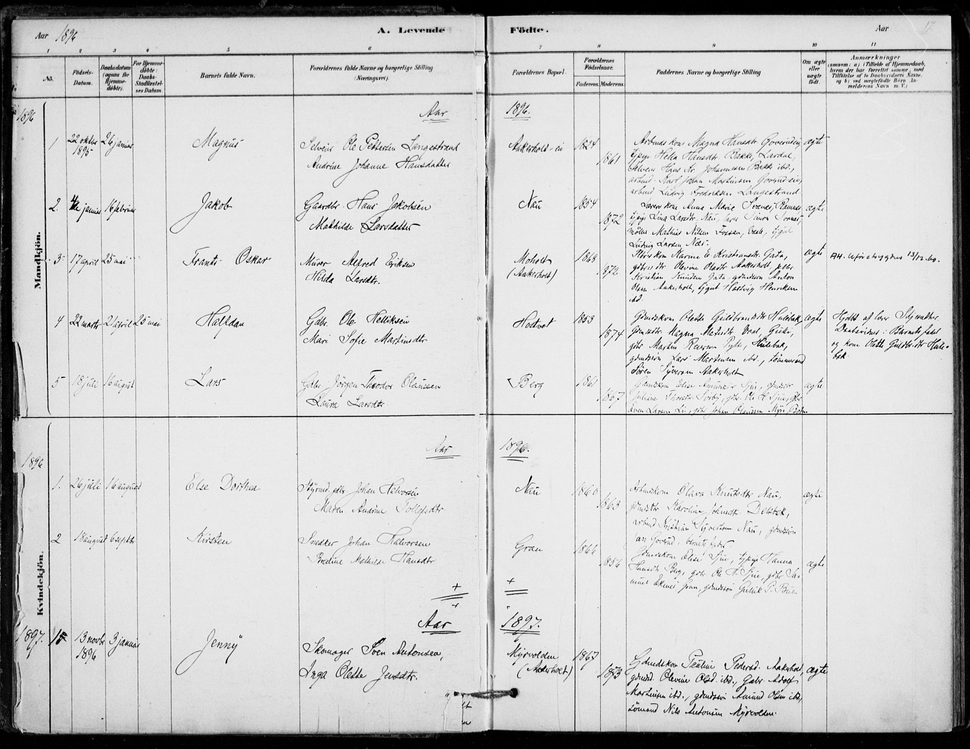 Hof kirkebøker, SAKO/A-64/F/Fb/L0001: Parish register (official) no. II 1, 1878-1907, p. 17