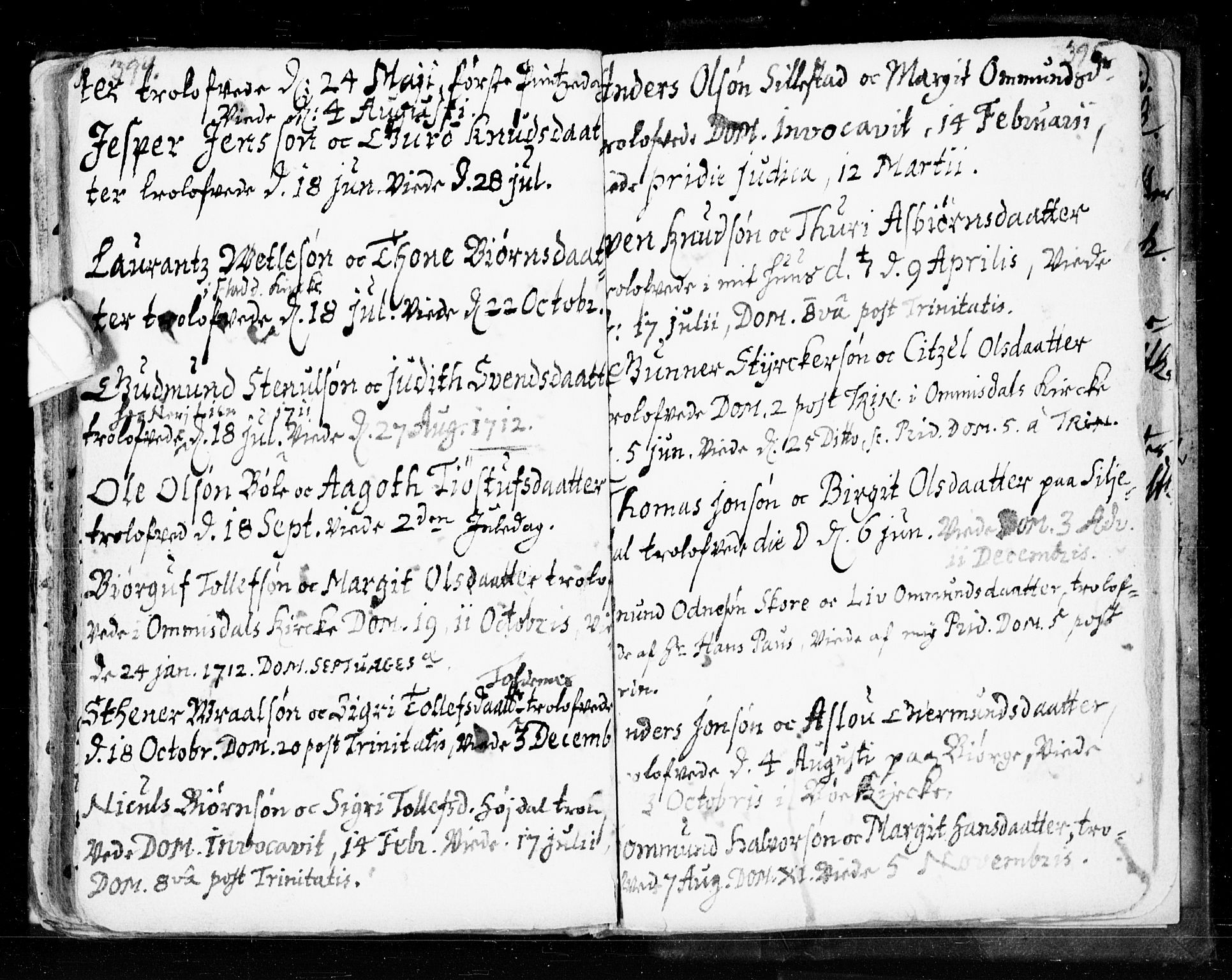 Seljord kirkebøker, SAKO/A-20/F/Fa/L0002: Parish register (official) no. I 2, 1689-1713, p. 394-395