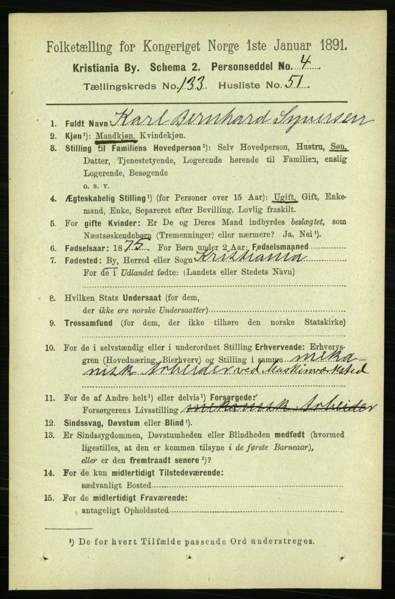 RA, 1891 census for 0301 Kristiania, 1891, p. 73320