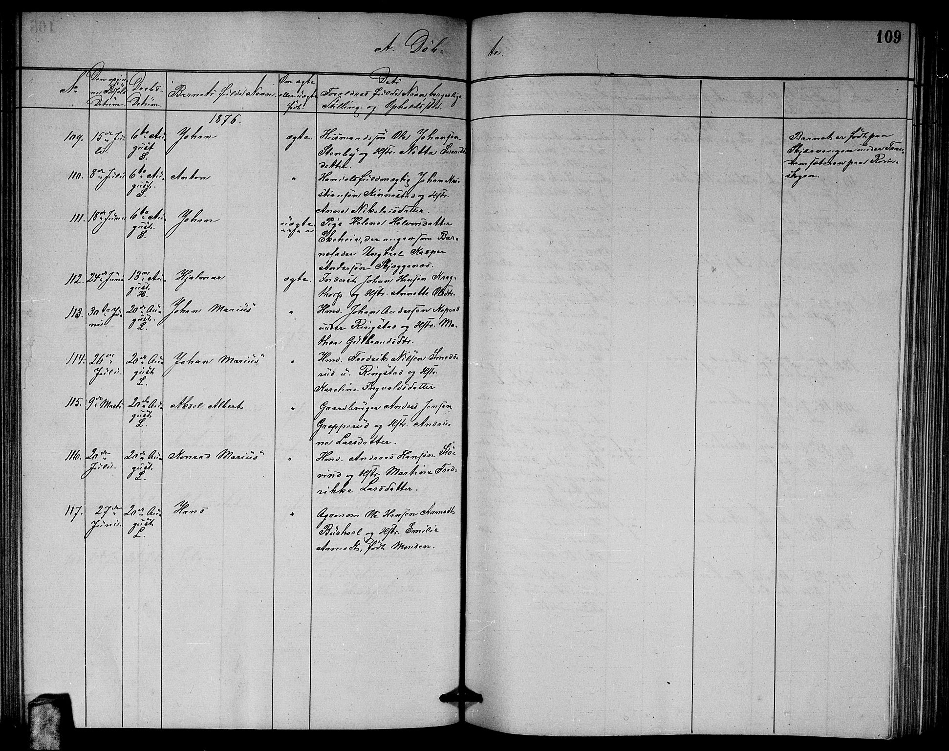 Høland prestekontor Kirkebøker, AV/SAO-A-10346a/G/Ga/L0006: Parish register (copy) no. I 6, 1869-1879, p. 109