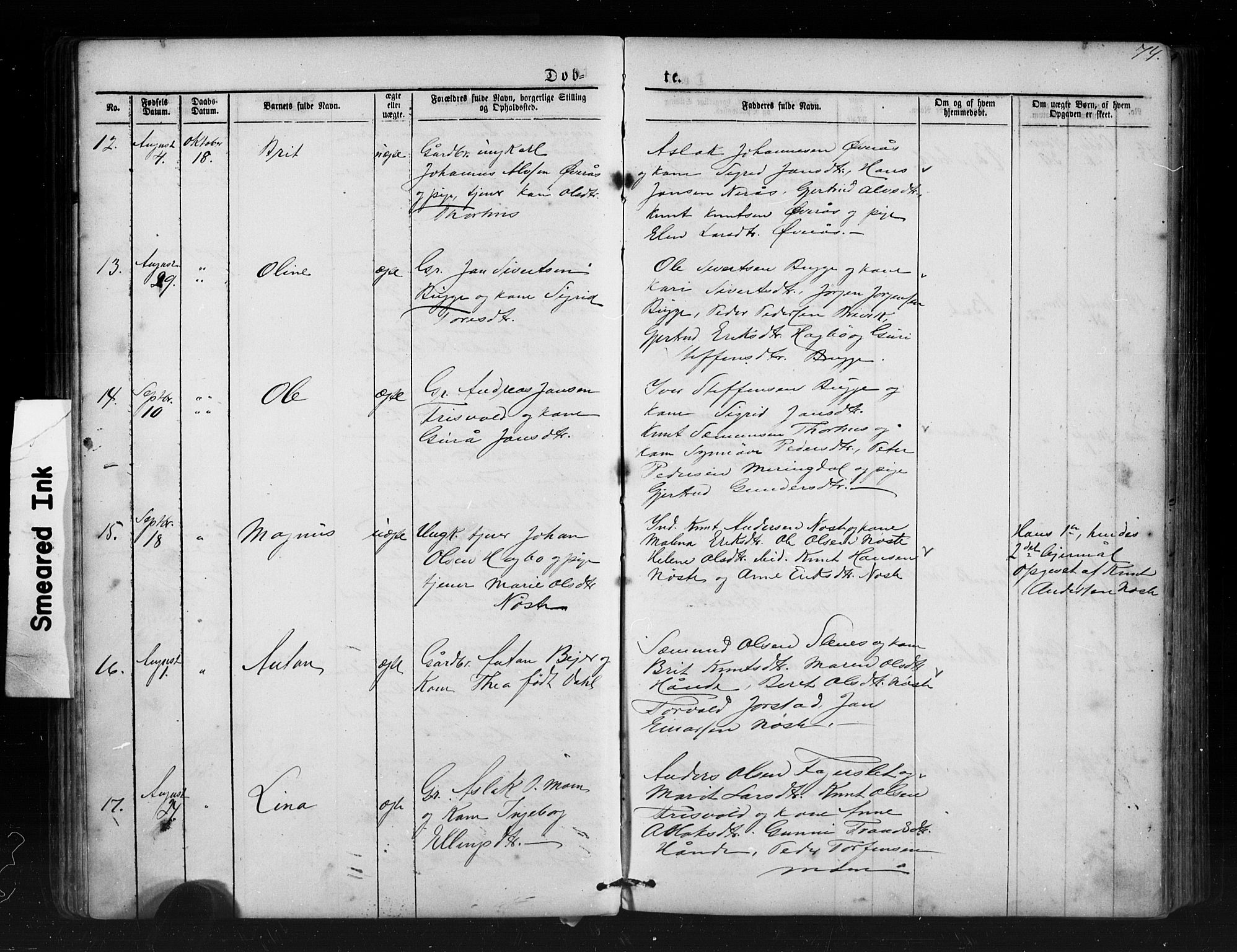 Ministerialprotokoller, klokkerbøker og fødselsregistre - Møre og Romsdal, AV/SAT-A-1454/552/L0638: Parish register (copy) no. 552C01, 1867-1902, p. 74