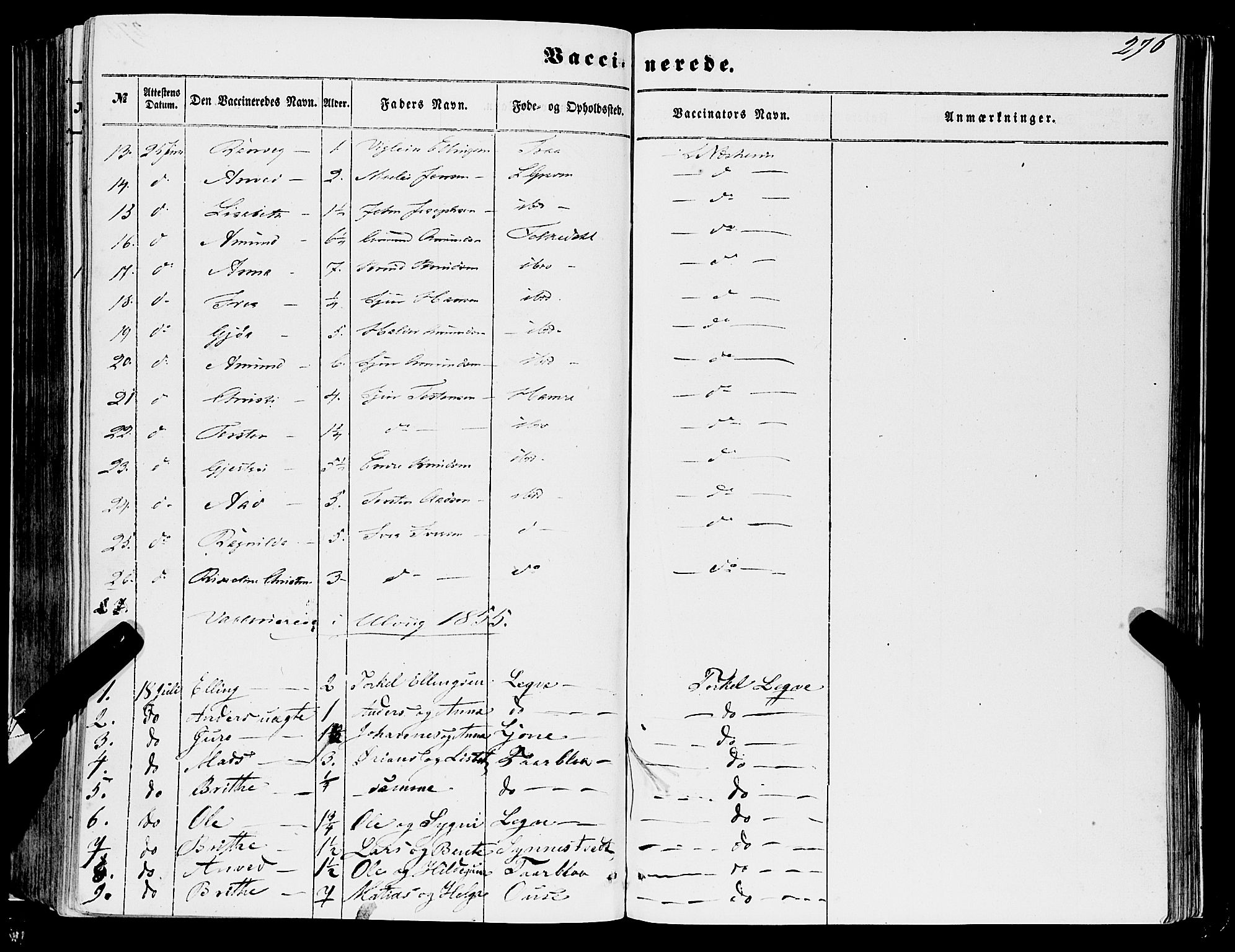 Ulvik sokneprestembete, SAB/A-78801/H/Haa: Parish register (official) no. A 13, 1853-1863, p. 276