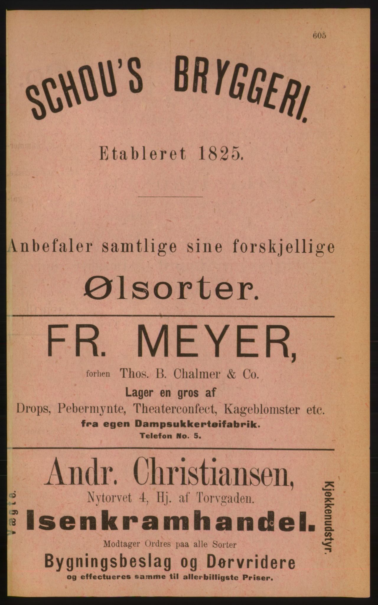 Kristiania/Oslo adressebok, PUBL/-, 1889, p. 605