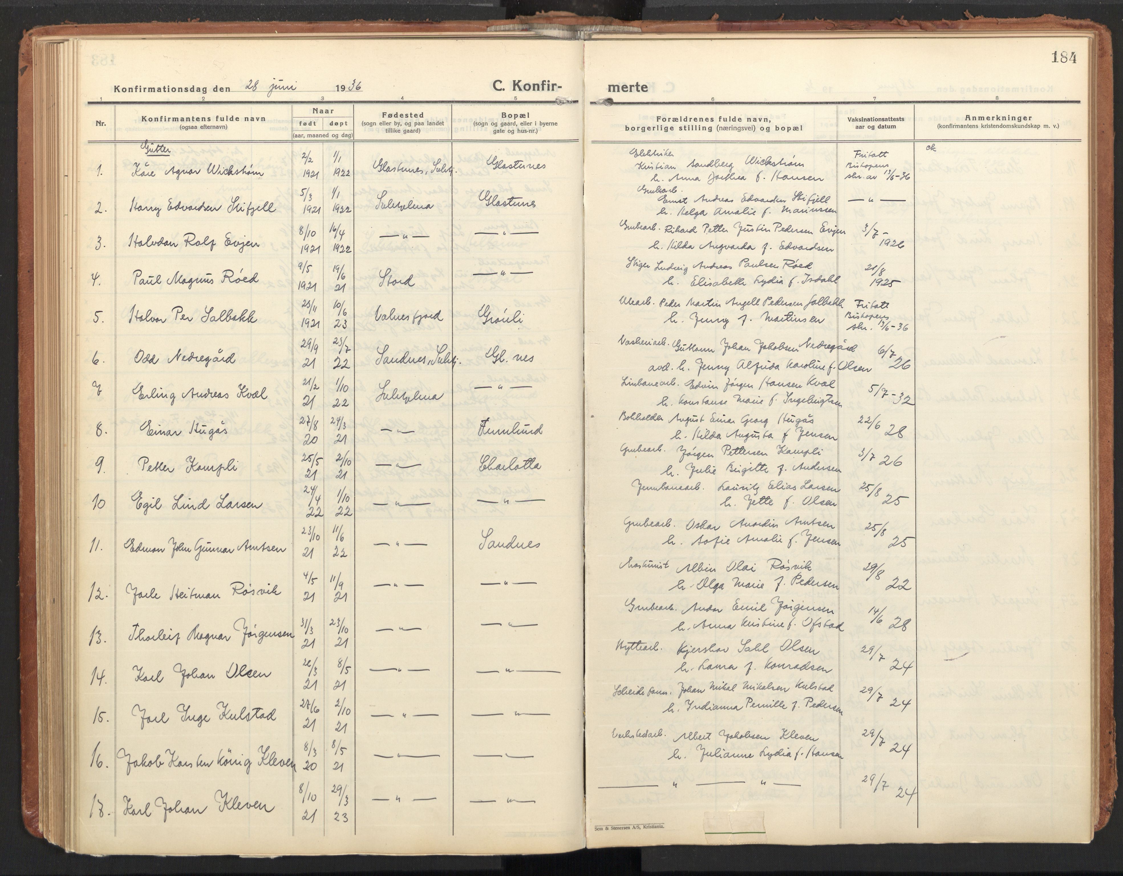 Ministerialprotokoller, klokkerbøker og fødselsregistre - Nordland, SAT/A-1459/850/L0716: Curate's parish register no. 850B06, 1924-1938, p. 184