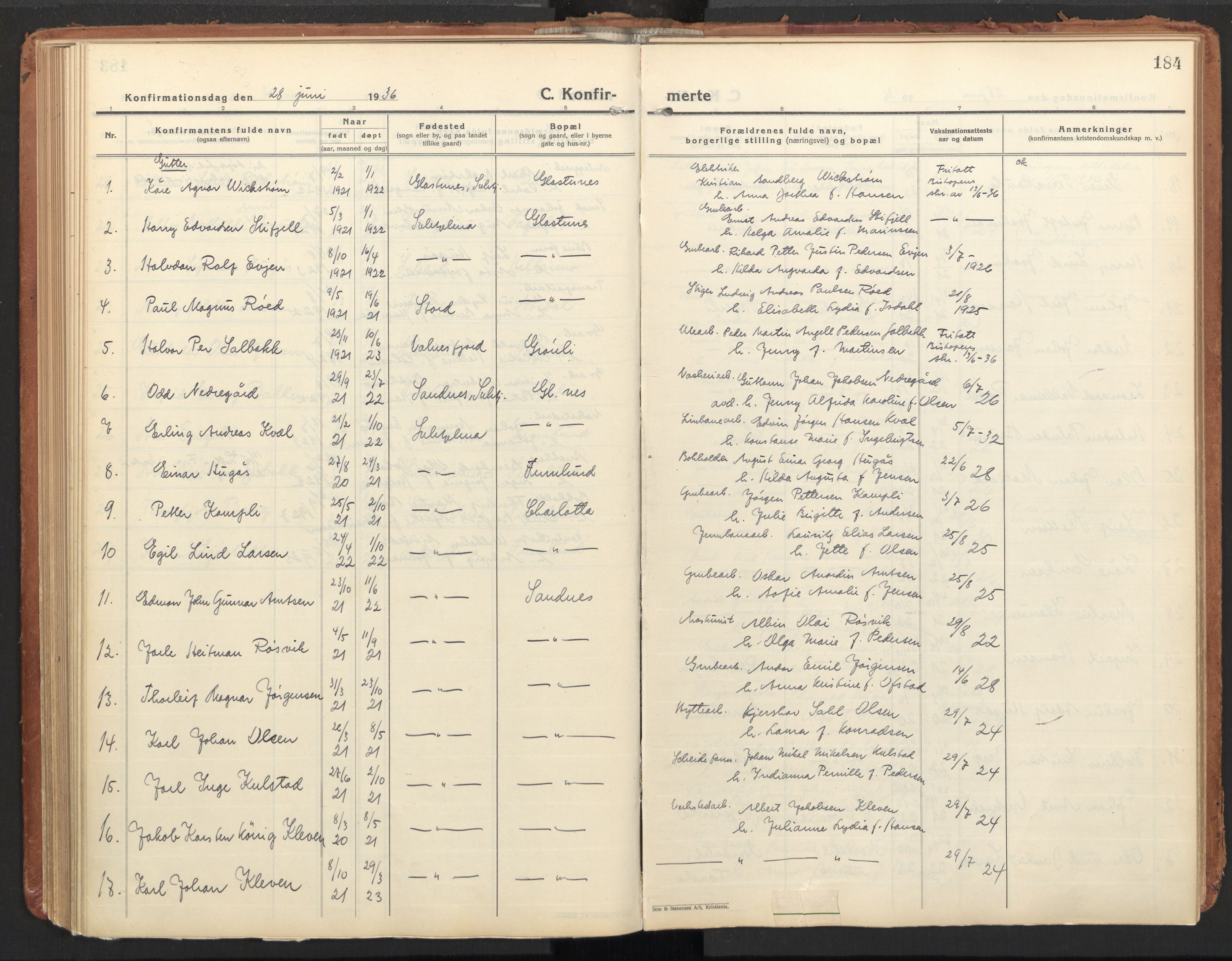 Ministerialprotokoller, klokkerbøker og fødselsregistre - Nordland, AV/SAT-A-1459/850/L0716: Curate's parish register no. 850B06, 1924-1938, p. 184