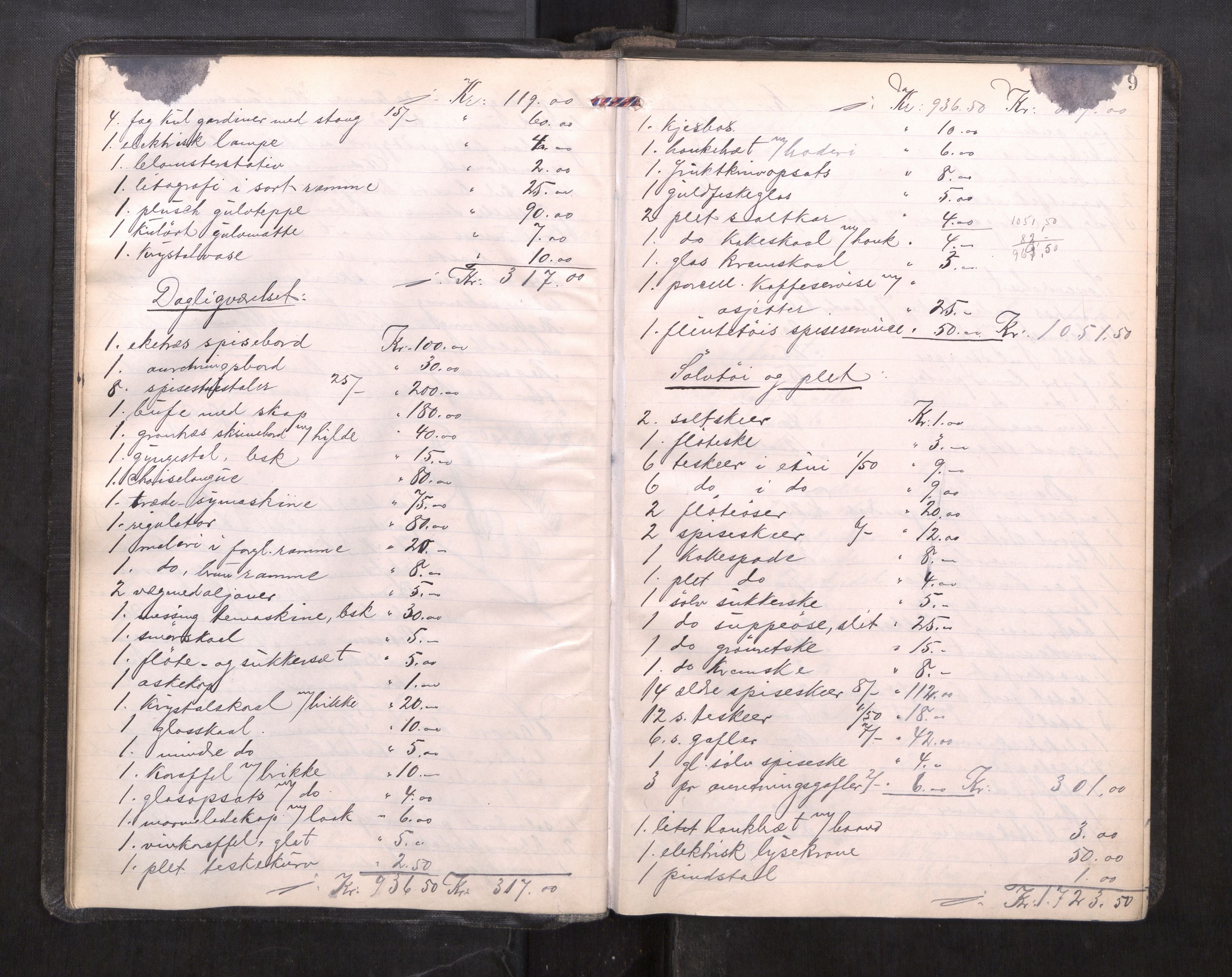 Trondheim byfogd, AV/SAT-A-0003/1/3/3C/L0039: Skifteregistreringsprotokoll - 2/2-27/9. (u/ register), 1921-1922, p. 9
