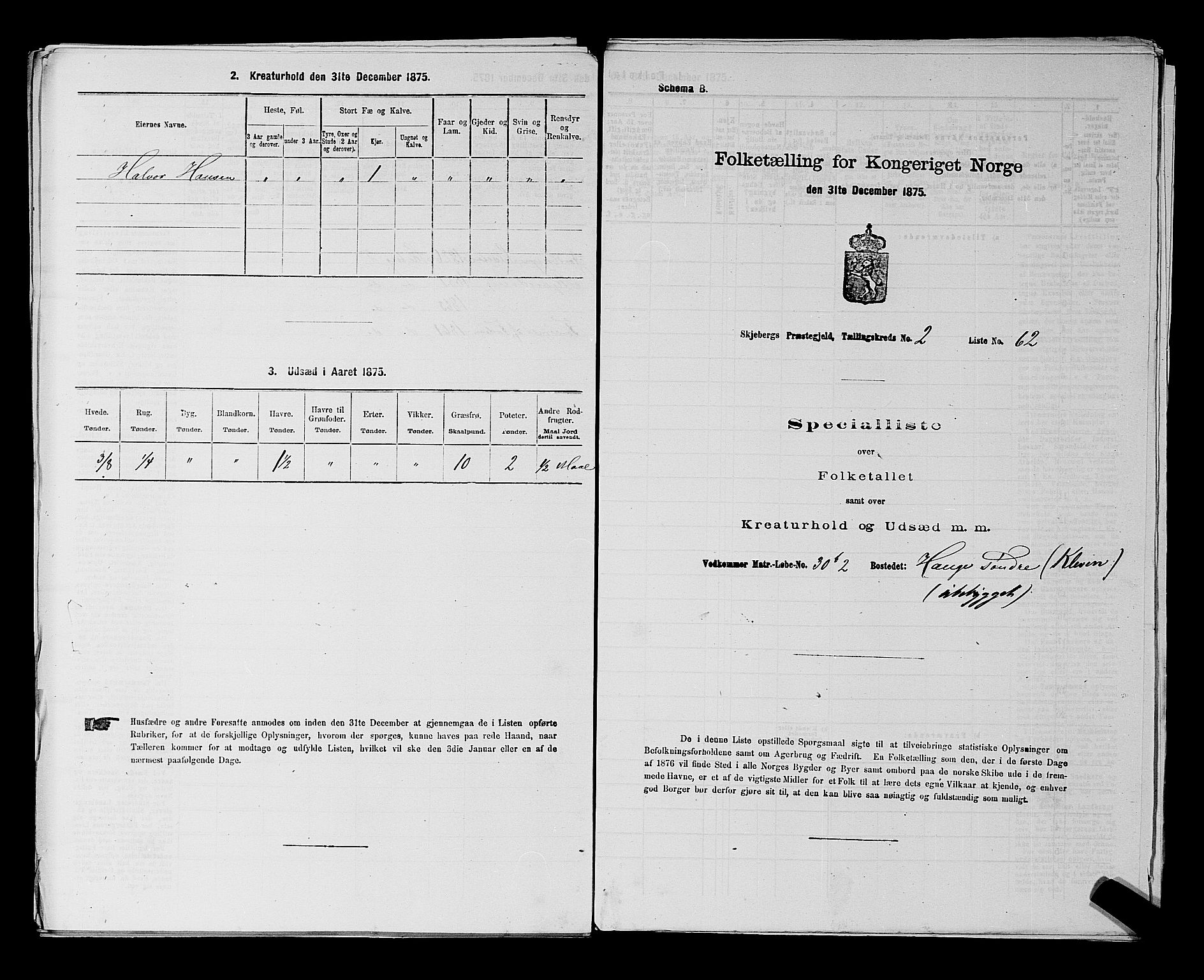 RA, 1875 census for 0115P Skjeberg, 1875, p. 352