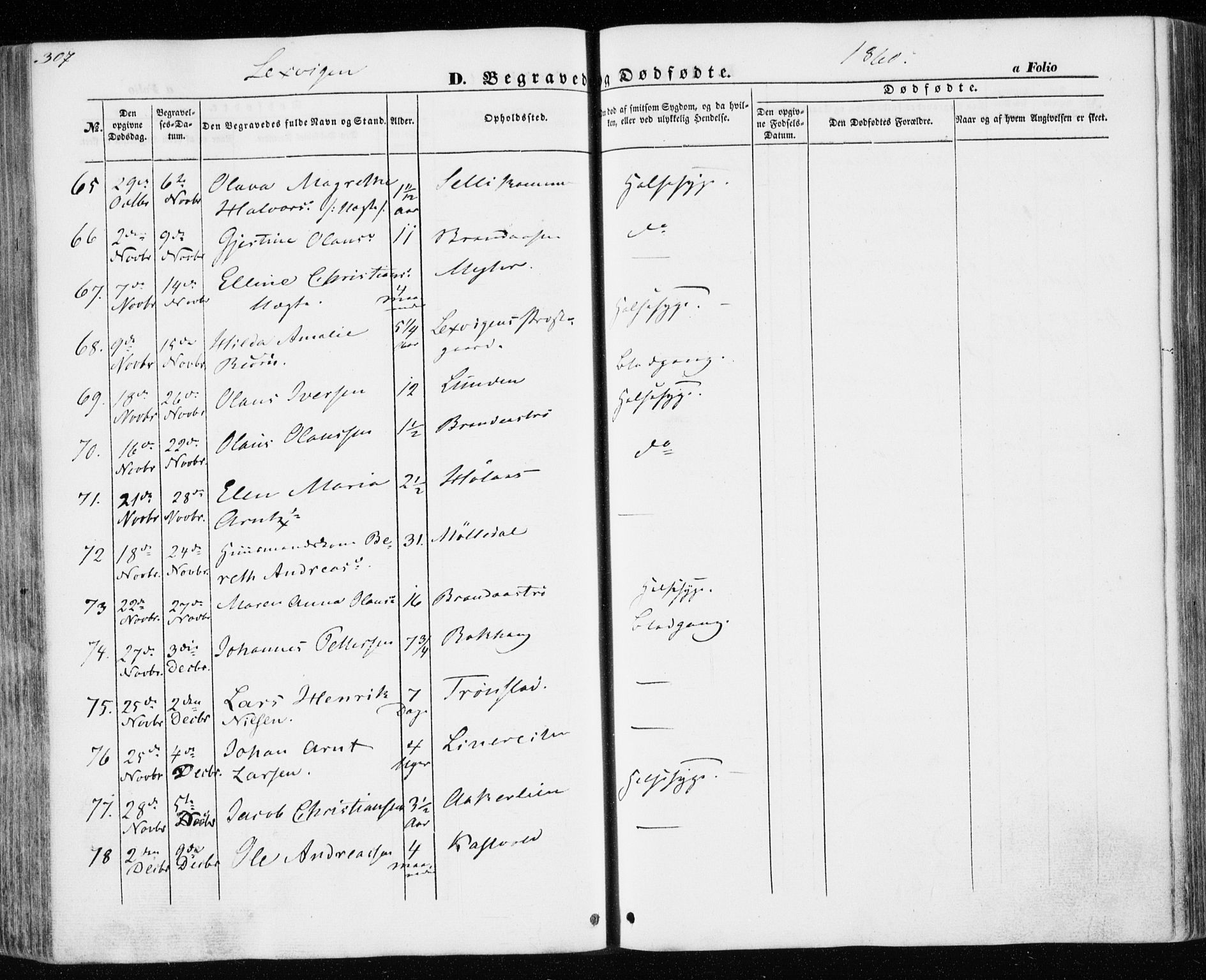 Ministerialprotokoller, klokkerbøker og fødselsregistre - Nord-Trøndelag, SAT/A-1458/701/L0008: Parish register (official) no. 701A08 /1, 1854-1863, p. 307