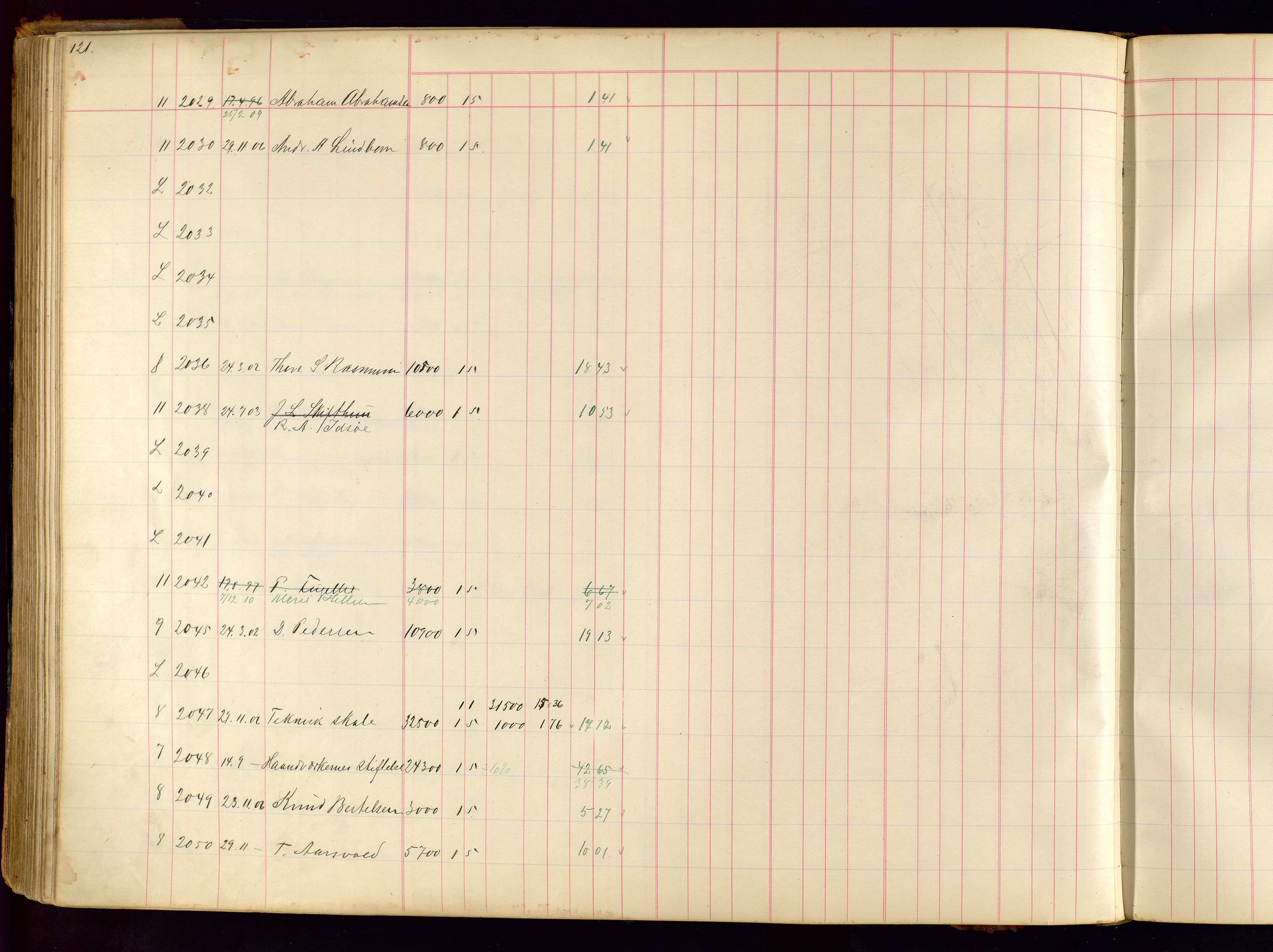 Norges Brannkasse Stavanger, AV/SAST-A-102143/F/Fc/L0001: Brannkontingentprotokoll, 1903-1912, p. 121