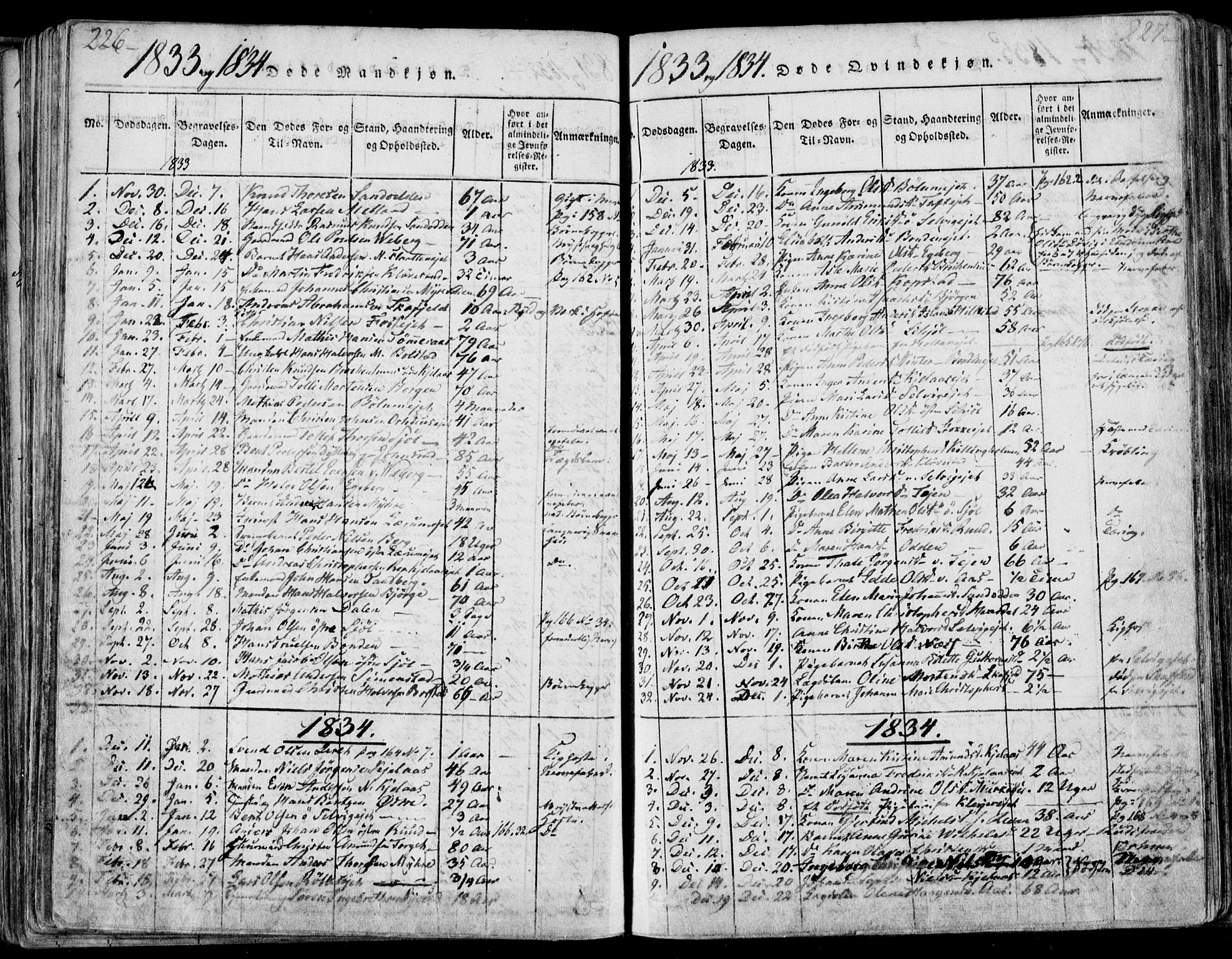 Sande Kirkebøker, SAKO/A-53/F/Fa/L0003: Parish register (official) no. 3, 1814-1847, p. 226-227