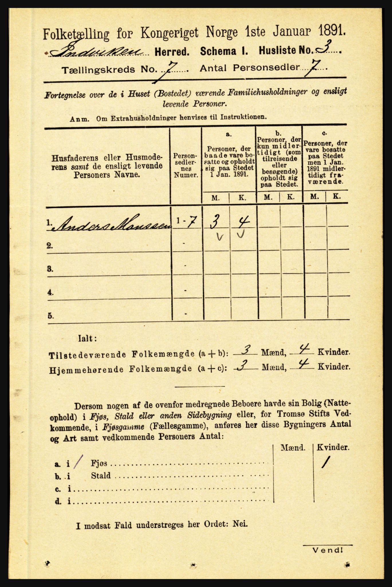 RA, 1891 census for 1447 Innvik, 1891, p. 2601