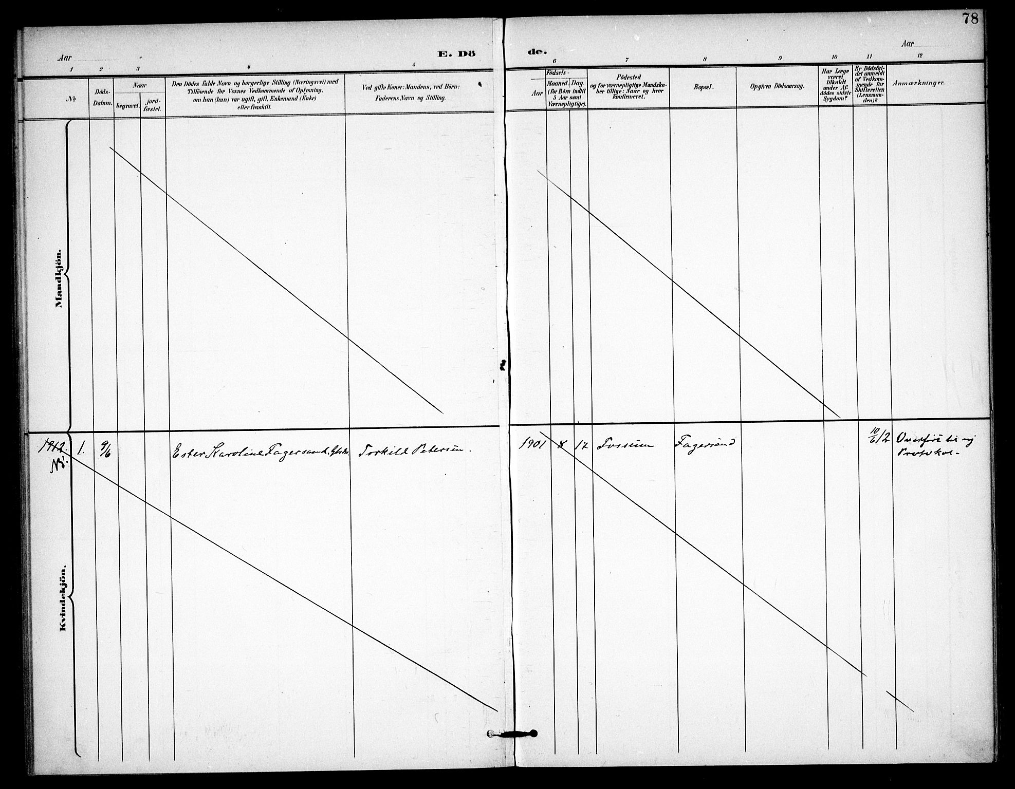 Høland prestekontor Kirkebøker, SAO/A-10346a/F/Fc/L0003: Parish register (official) no. III 3, 1897-1911, p. 78