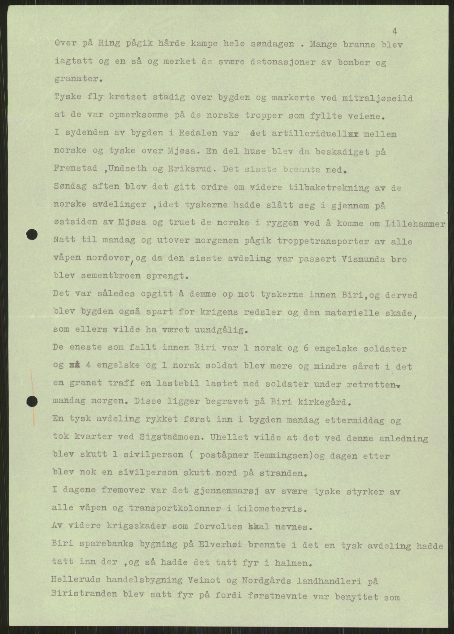 Forsvaret, Forsvarets krigshistoriske avdeling, AV/RA-RAFA-2017/Y/Ya/L0014: II-C-11-31 - Fylkesmenn.  Rapporter om krigsbegivenhetene 1940., 1940, p. 270