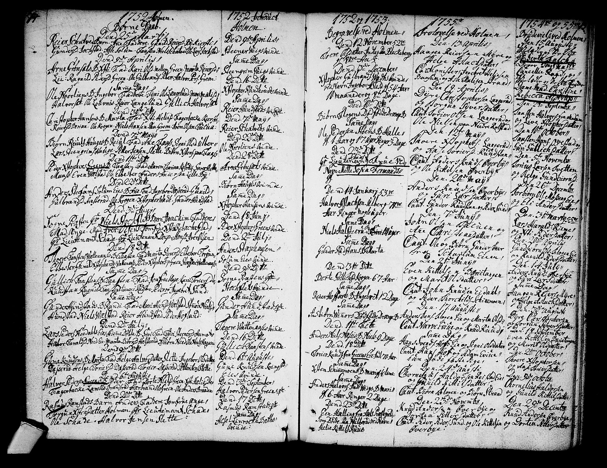 Sigdal kirkebøker, SAKO/A-245/F/Fa/L0001: Parish register (official) no. I 1, 1722-1777, p. 14-15