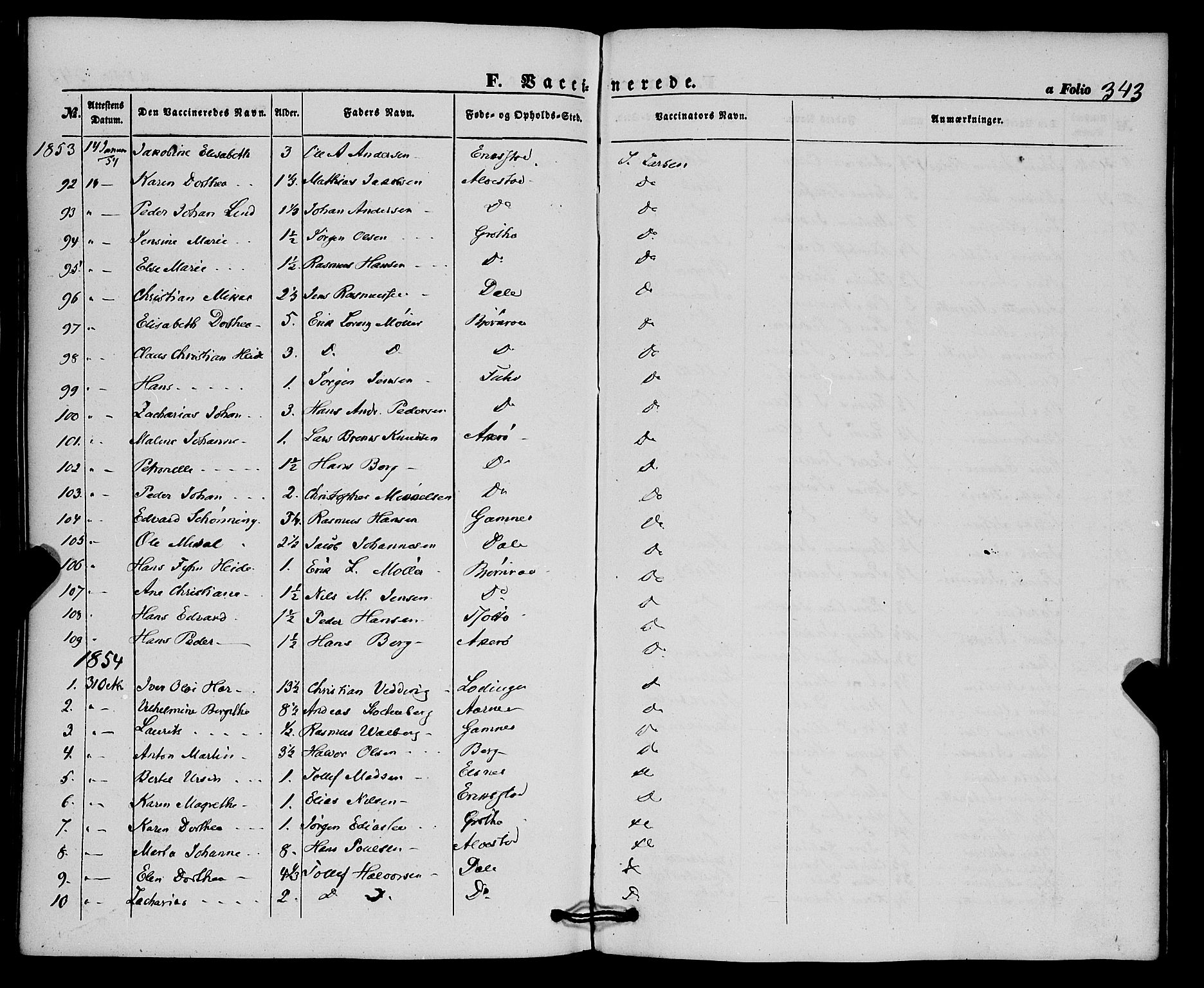 Trondenes sokneprestkontor, SATØ/S-1319/H/Ha/L0011kirke: Parish register (official) no. 11, 1853-1862, p. 343