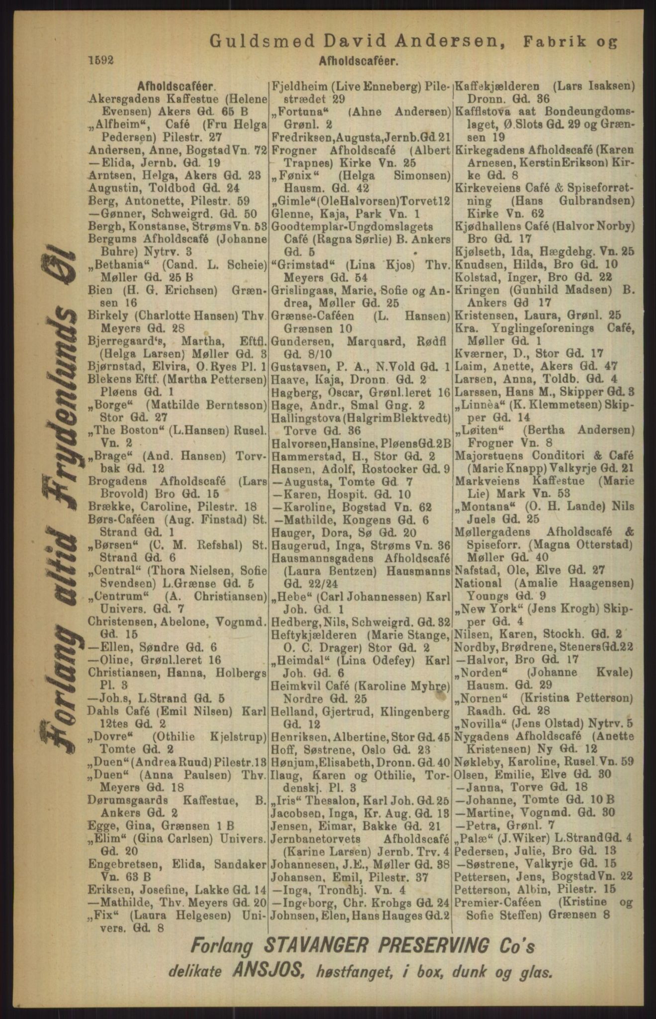 Kristiania/Oslo adressebok, PUBL/-, 1911, p. 1592