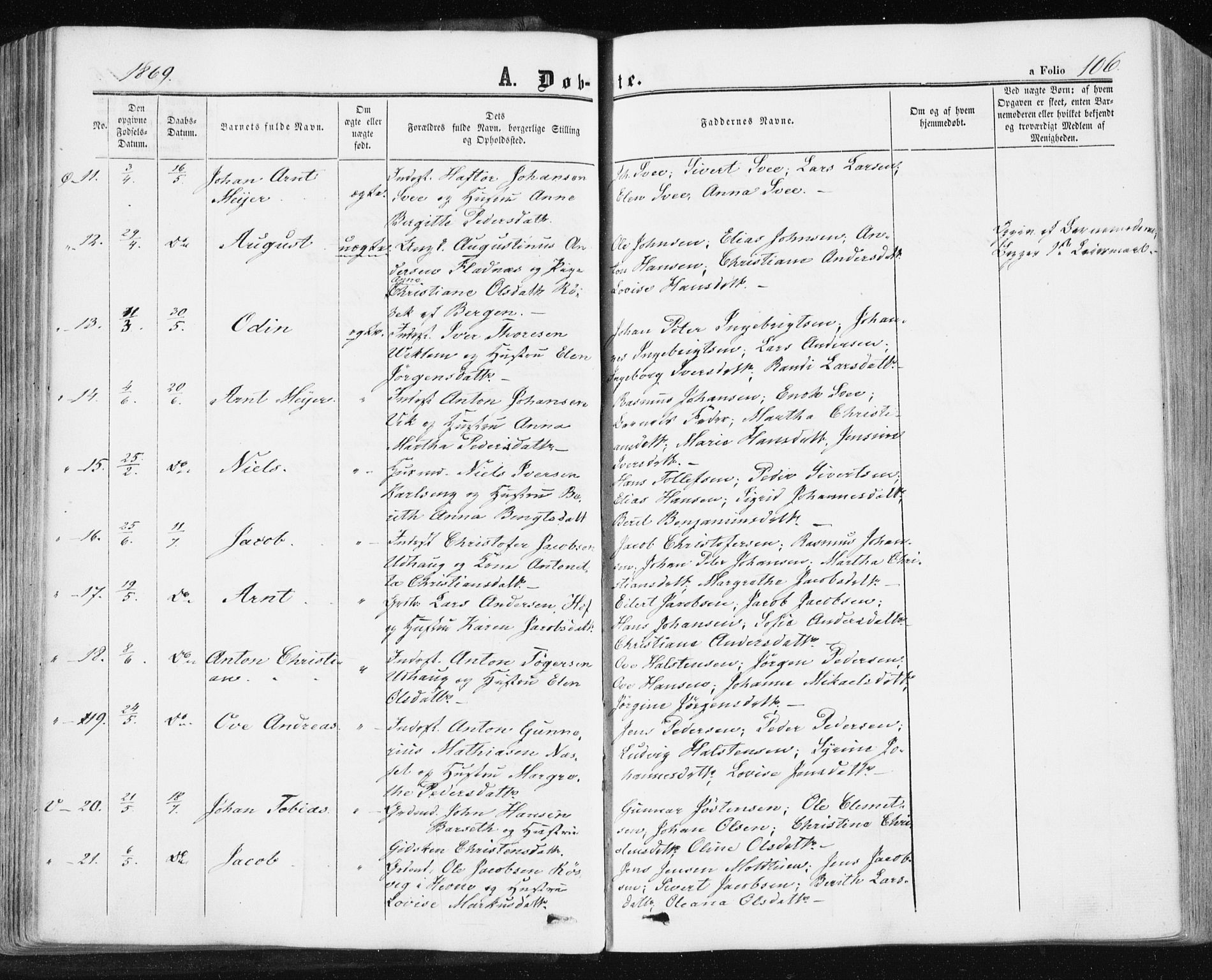 Ministerialprotokoller, klokkerbøker og fødselsregistre - Sør-Trøndelag, SAT/A-1456/659/L0737: Parish register (official) no. 659A07, 1857-1875, p. 106