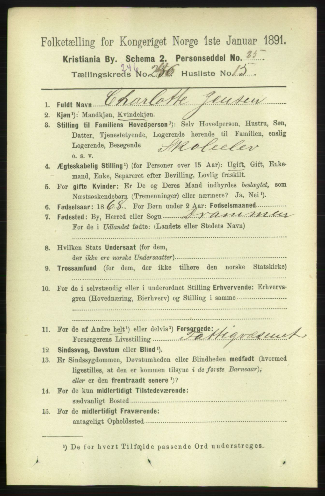 RA, 1891 census for 0301 Kristiania, 1891, p. 150355