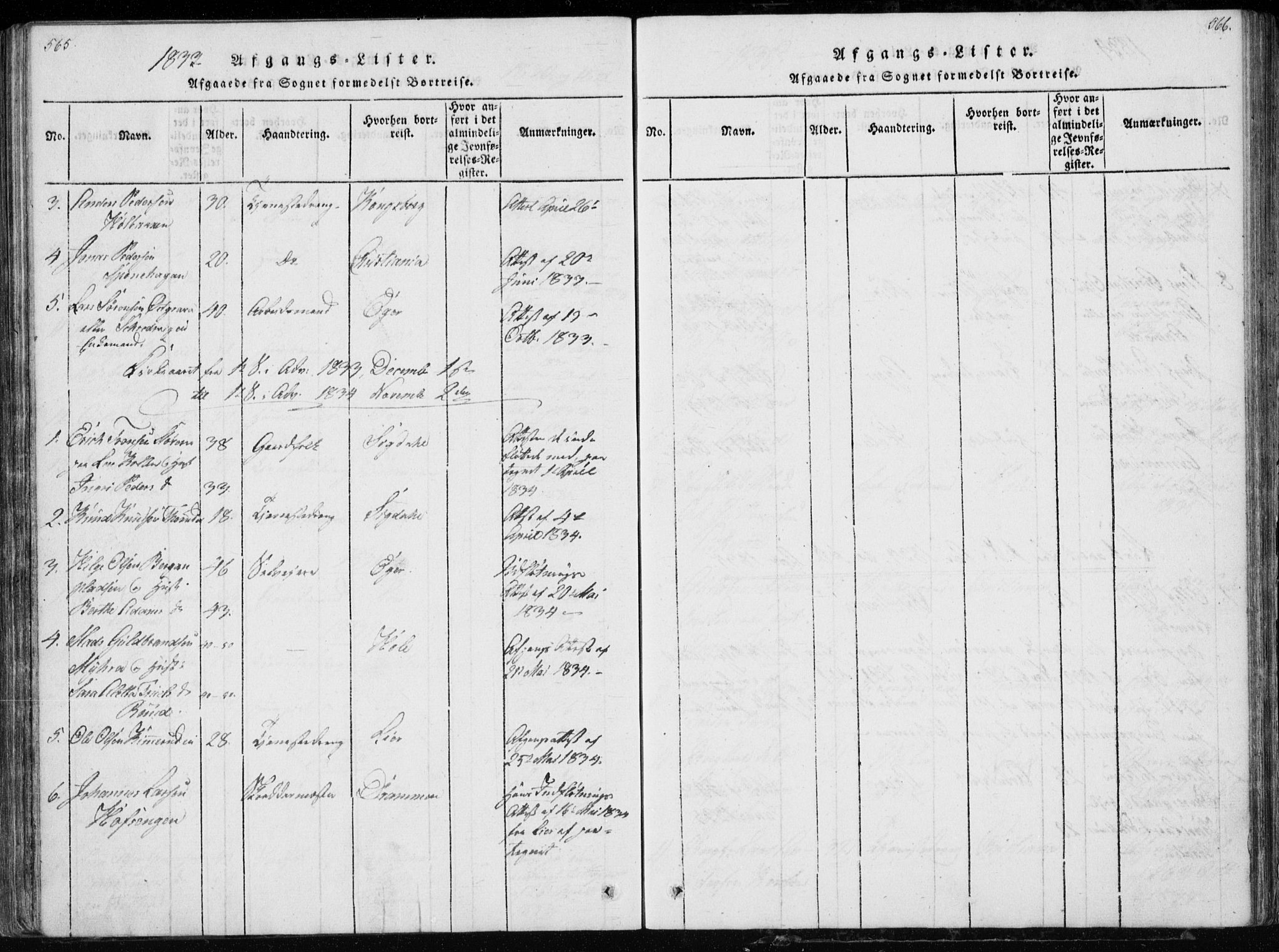 Modum kirkebøker, AV/SAKO-A-234/G/Ga/L0002: Parish register (copy) no. I 2, 1824-1832, p. 565-566