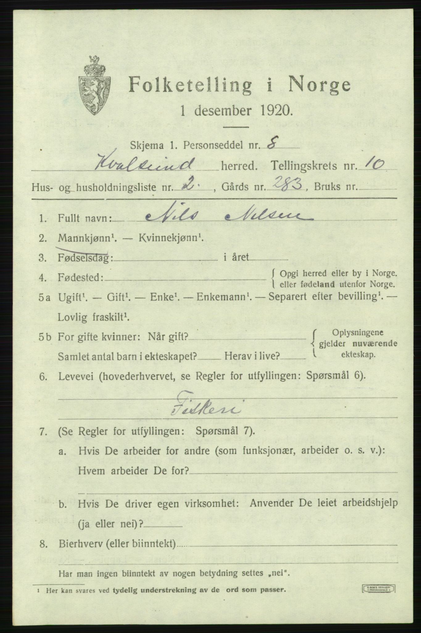 SATØ, 1920 census for , 1920, p. 2932