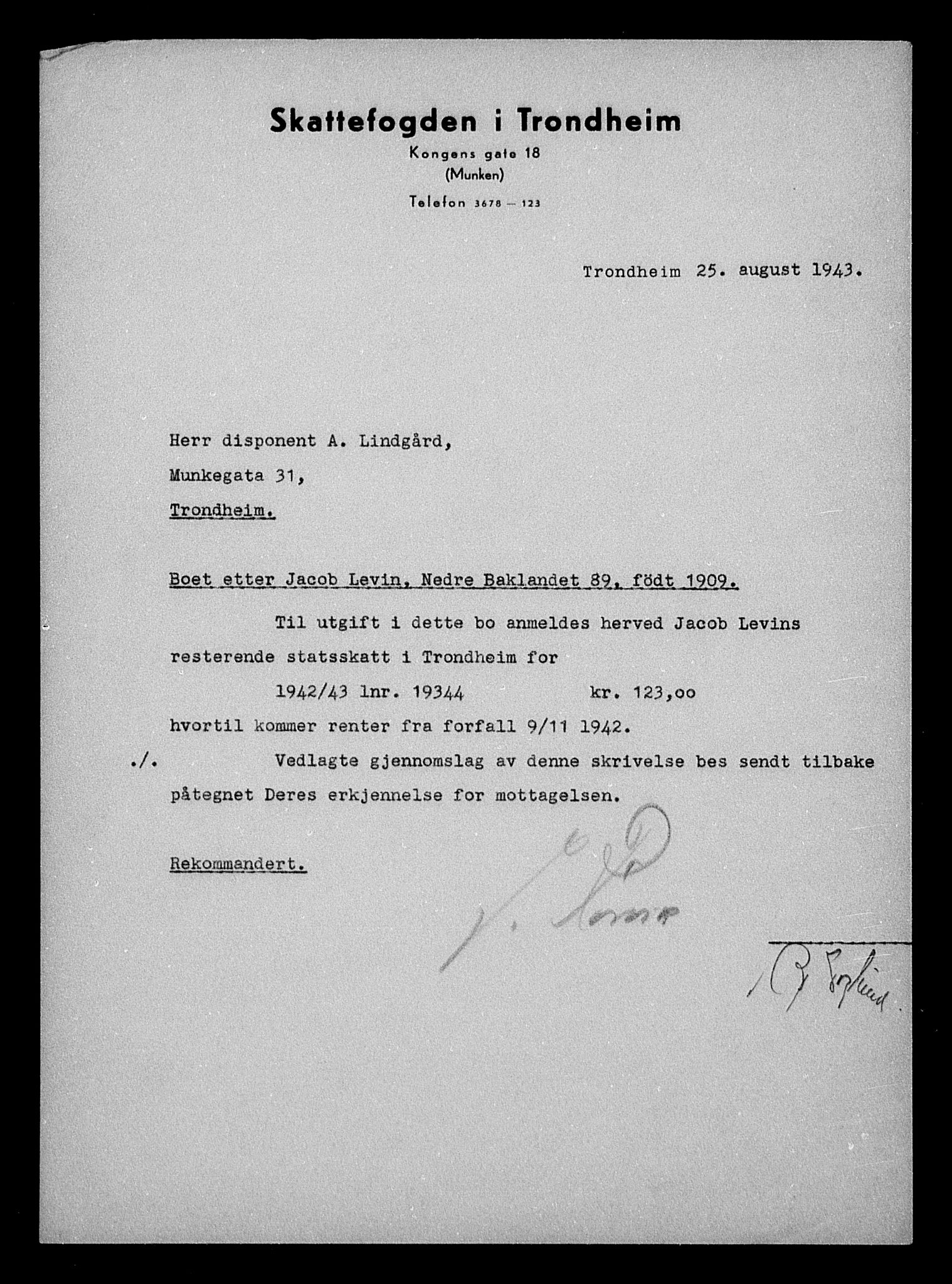 Justisdepartementet, Tilbakeføringskontoret for inndratte formuer, AV/RA-S-1564/H/Hc/Hca/L0903: --, 1945-1947, p. 83