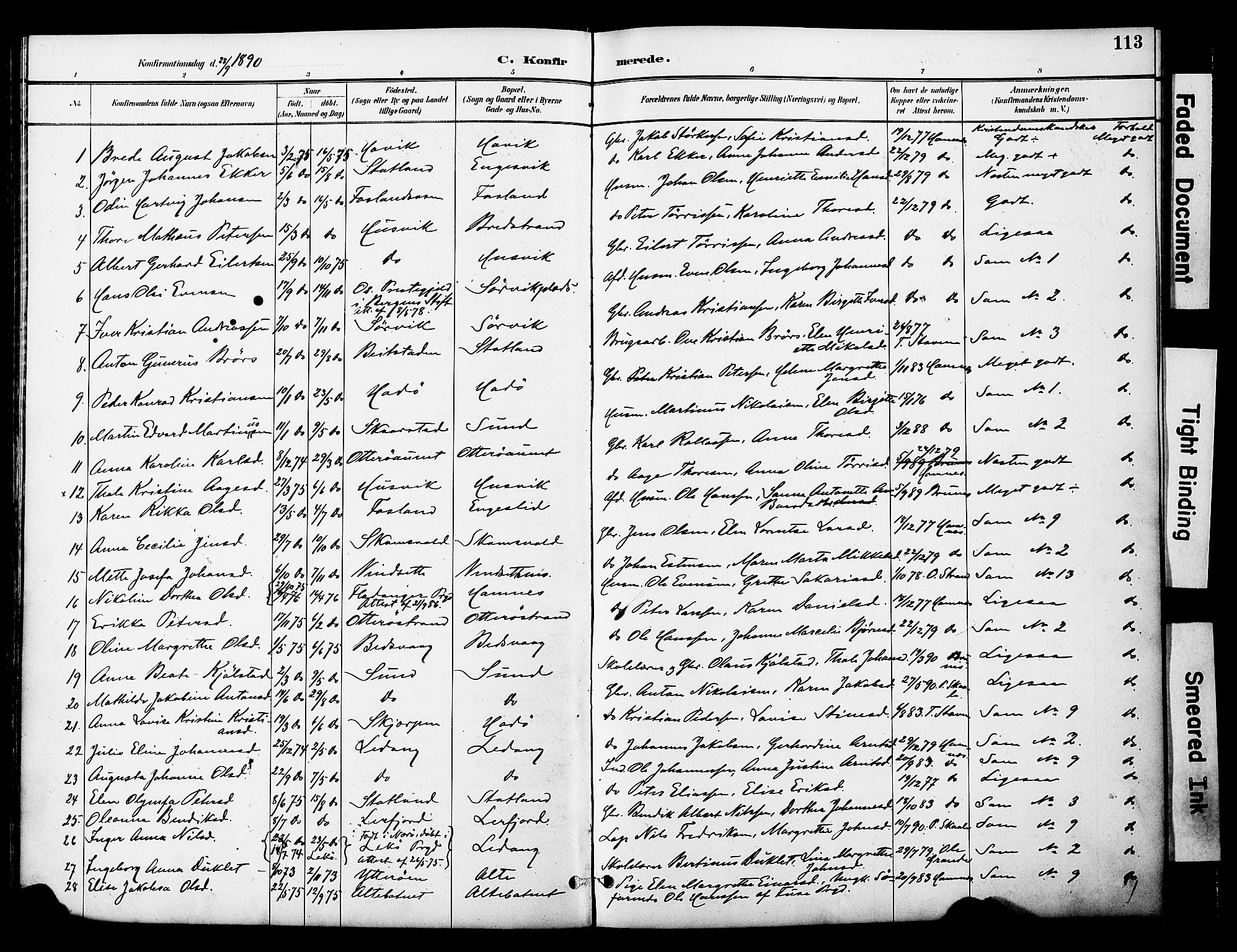 Ministerialprotokoller, klokkerbøker og fødselsregistre - Nord-Trøndelag, SAT/A-1458/774/L0628: Parish register (official) no. 774A02, 1887-1903, p. 113
