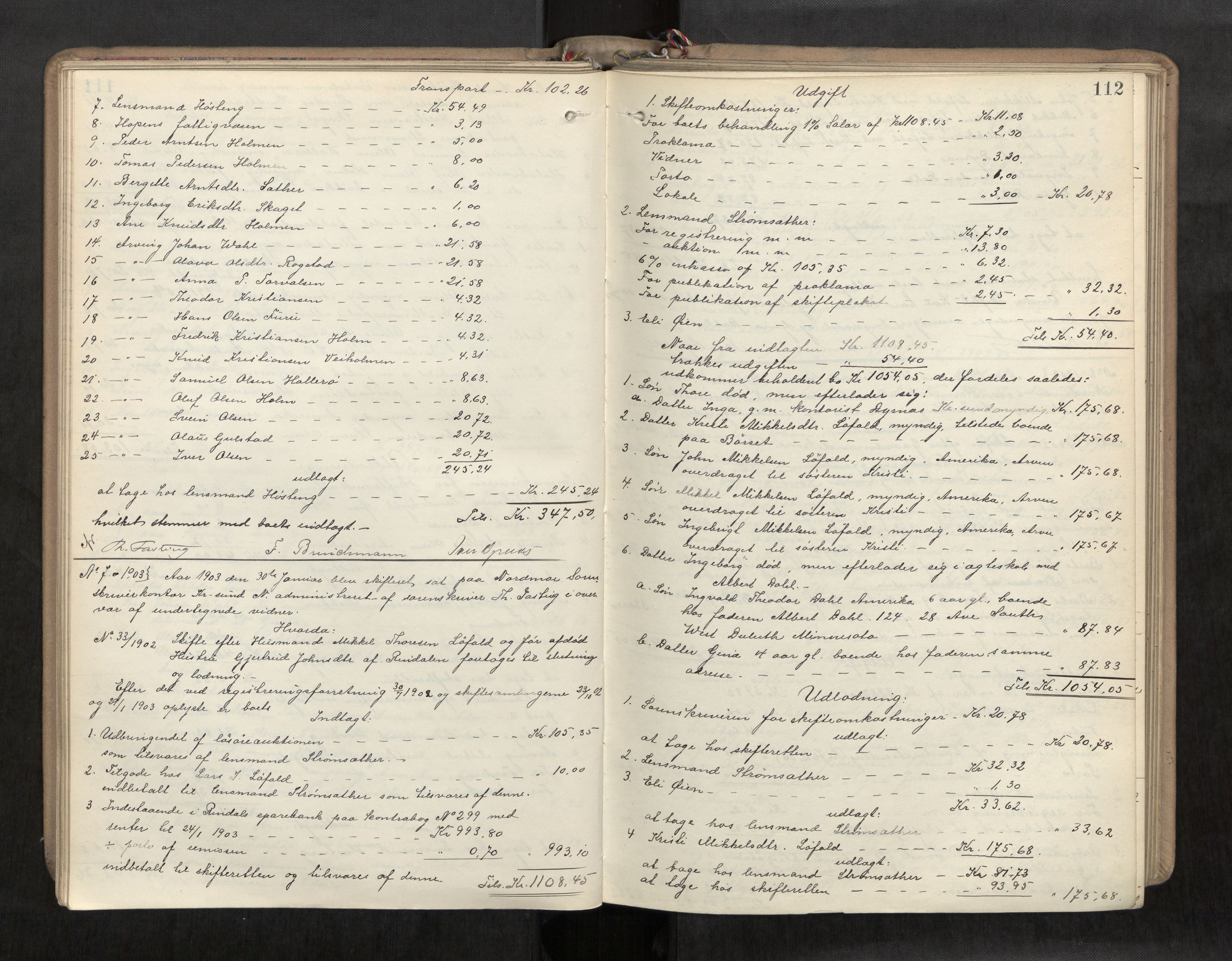 Nordmøre sorenskriveri, AV/SAT-A-4132/1/3/3A/L0043: Utlodningsprotokoll nr. 12, 1901-1905, p. 112